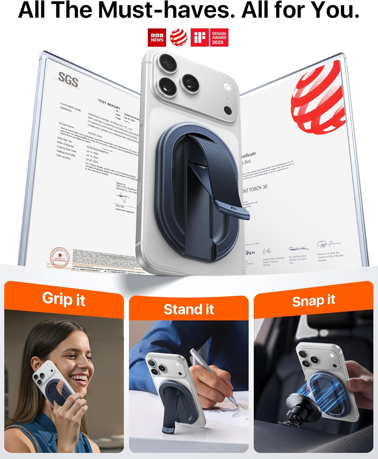 Thumbnail 6 de andobil 2026 Magnetic Phone Grip for MagSafe 17