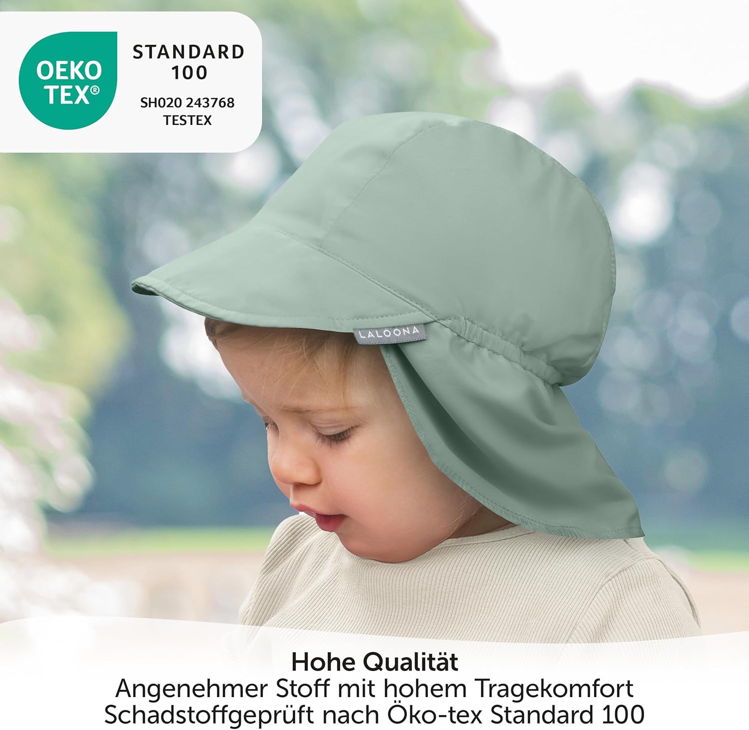 Thumbnail 3 de LaLoona Baby Schirmmütze UV 80+ mit Nackenschutz – atmungsaktiver Sonnenhut für 3–36 Monate