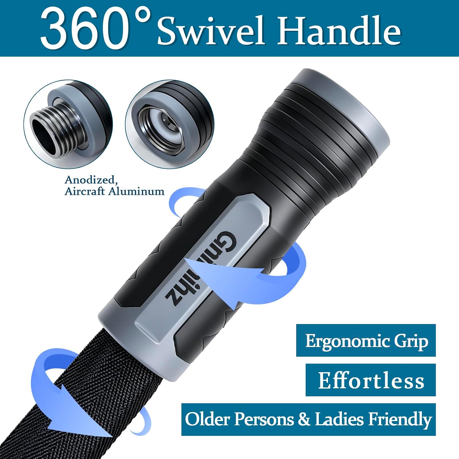 Thumbnail 3 de Gnimihz 100 ft TPE Garden Hose with Swivel Handle and 3/4-Inch GHT Fittings
