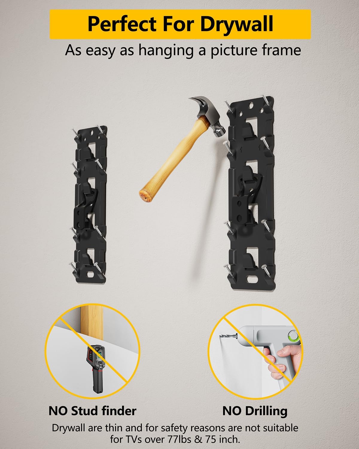 Detalle 2 de FORGING MOUNT No Stud TV Wall Mount for 26–100" TVs