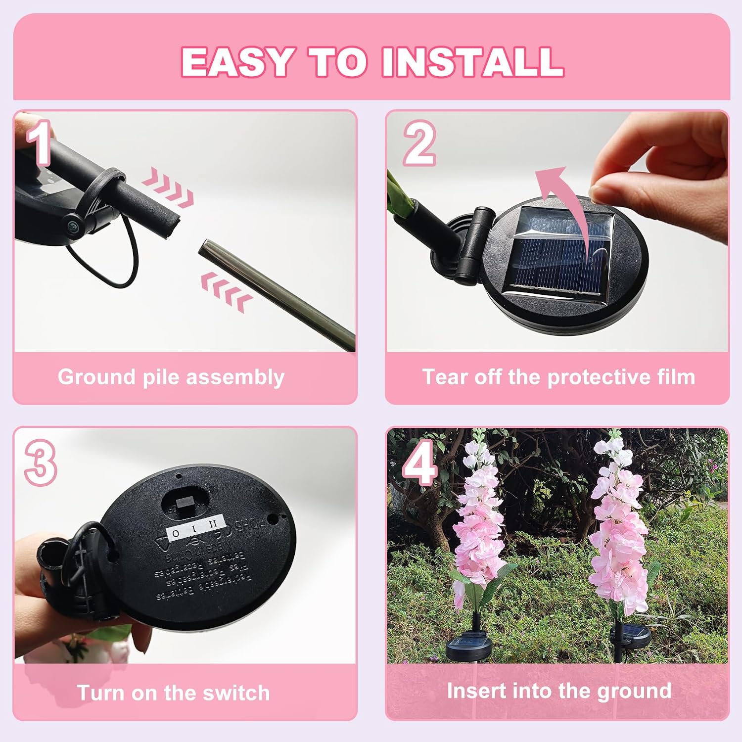 Thumbnail 4 de Solar garden lights 2 pack Delphinium LED