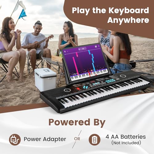 Thumbnail 7 de COSTWAY 61 Key Keyboard Piano: Portable Digital Piano for Beginners (Black)