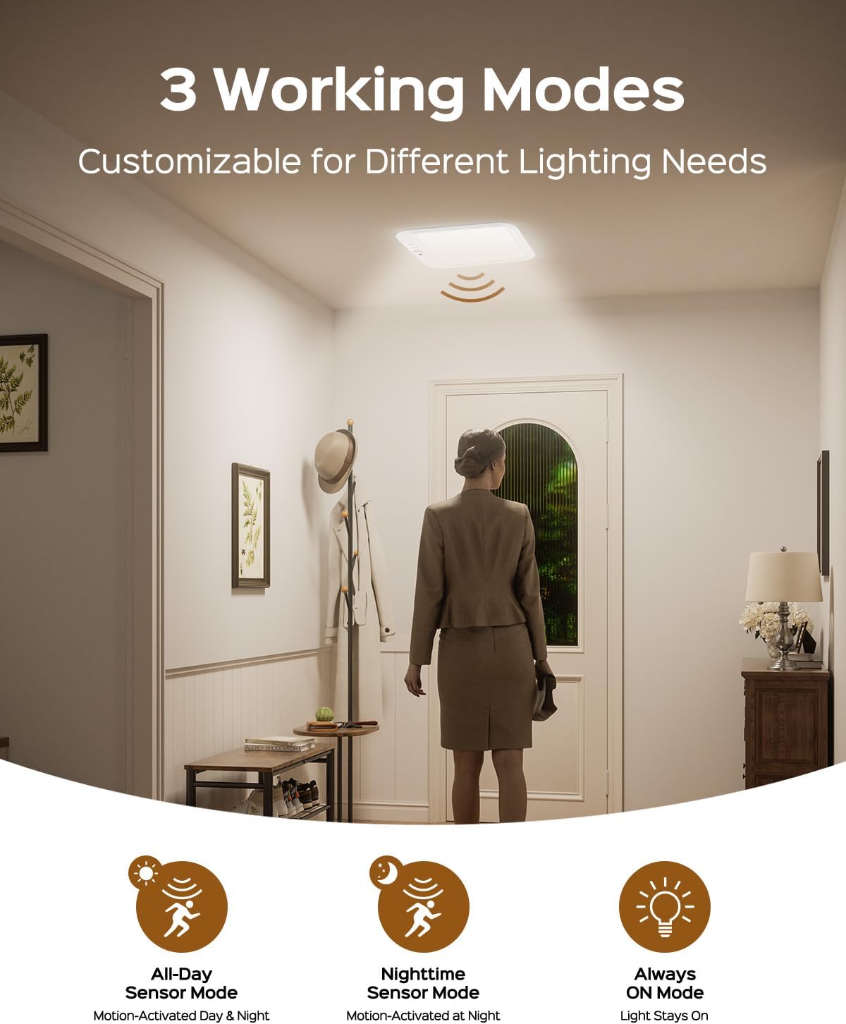 Thumbnail 5 de FIONSUN CL002-WH2P-FNCA Motion Sensor Ceiling Lights, 2-Pack