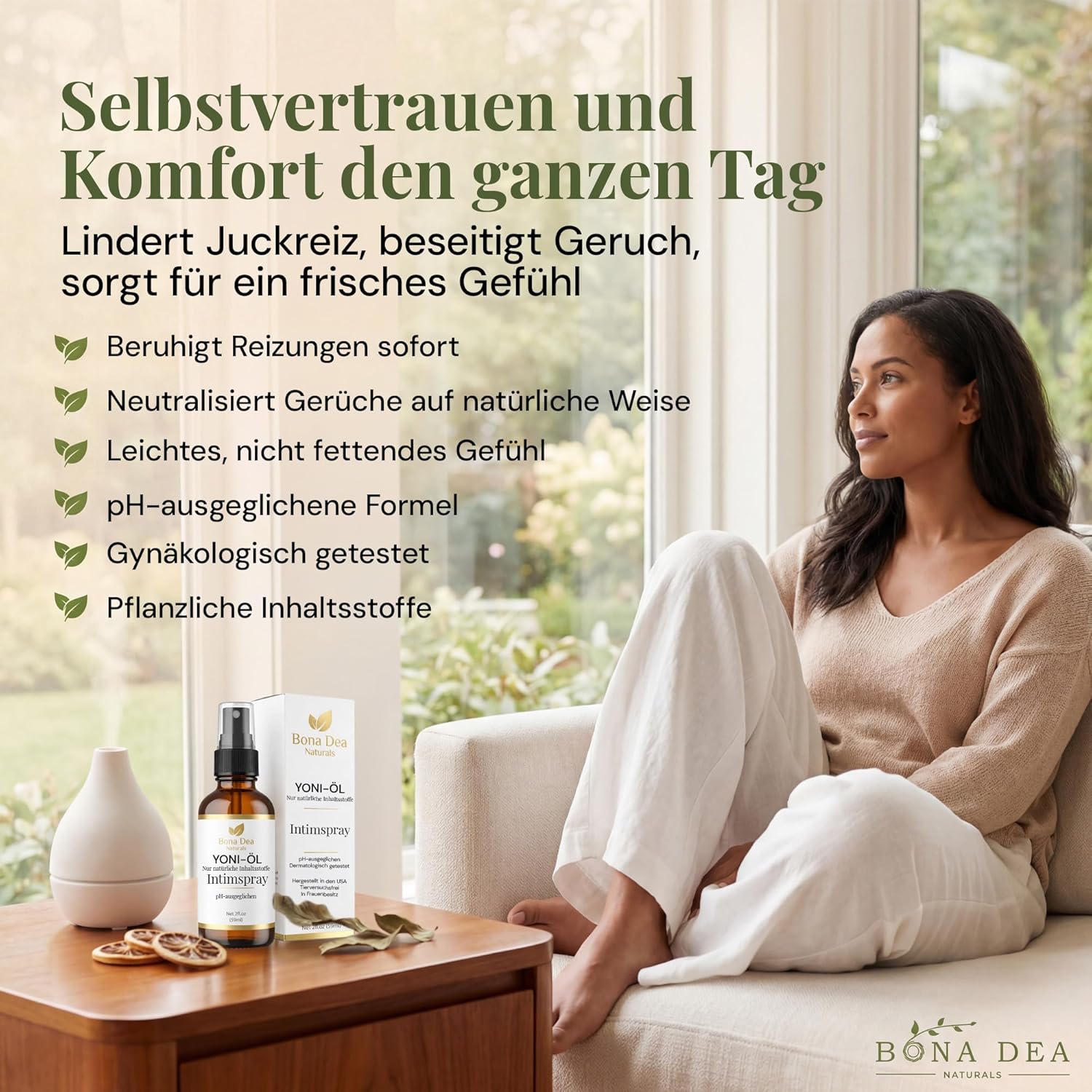 Detalle 2 de Bona Dea Naturals Intimspray für Frauen (59 ml) – milde Pflege bei Scheidentrockenheit