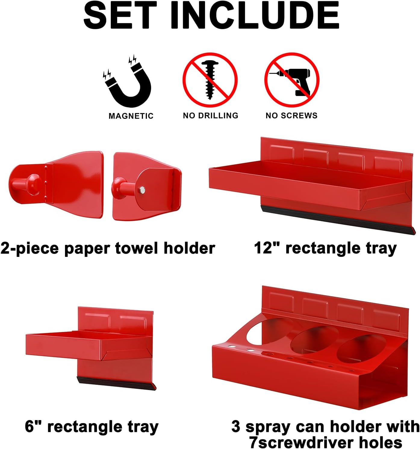 Thumbnail 1 de Mayouko Magnetic Toolbox Shelf & Tray Set for Workshop