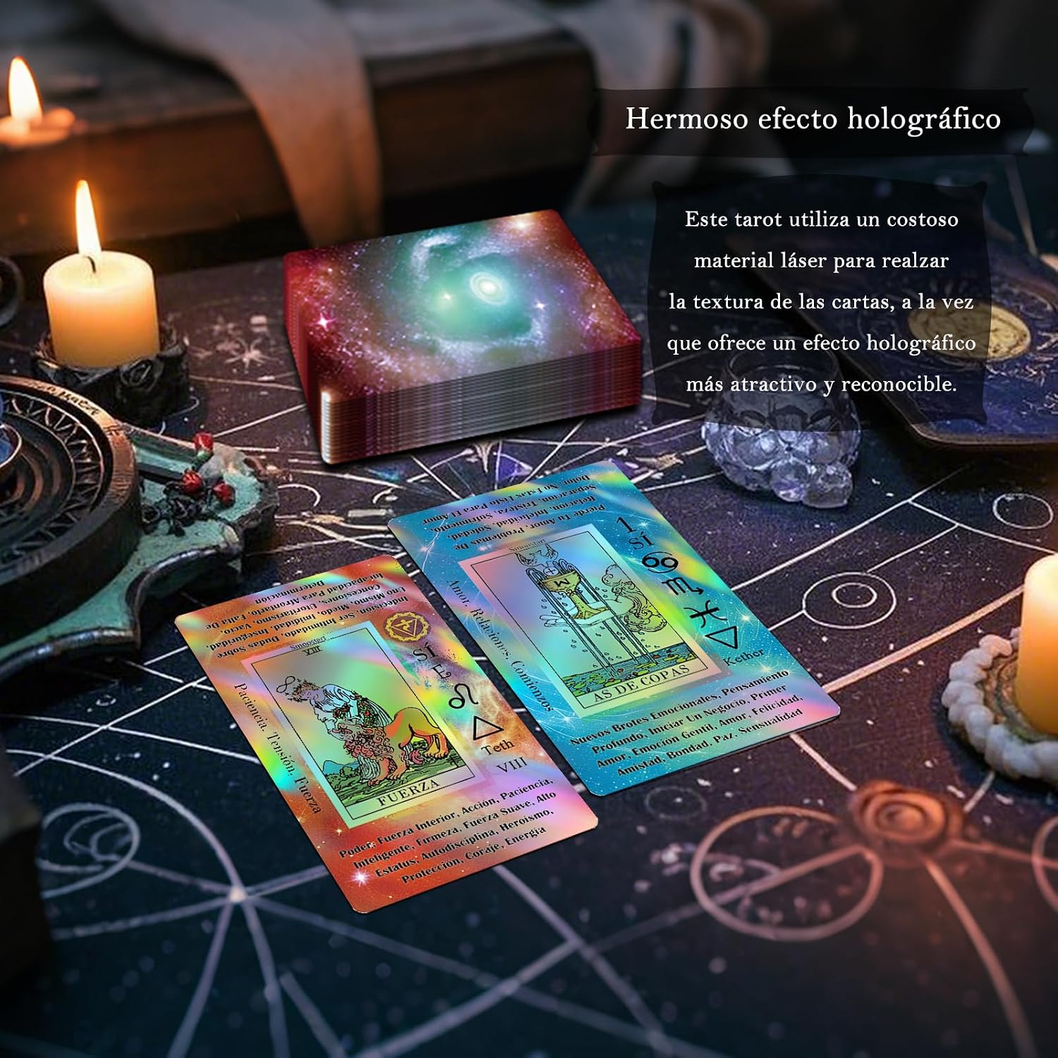 Detalle de Smoostart Cartas Tarot Español holográficas