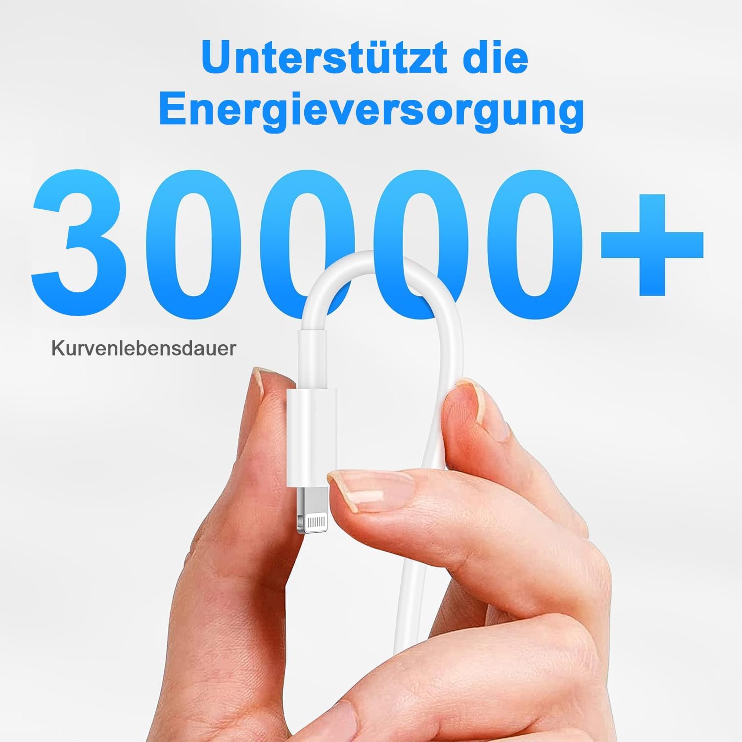Thumbnail 4 de IPhone Ladekabel 2er-Set 1 m + 2 m, USB auf Lightning, MFi-zertifiziert