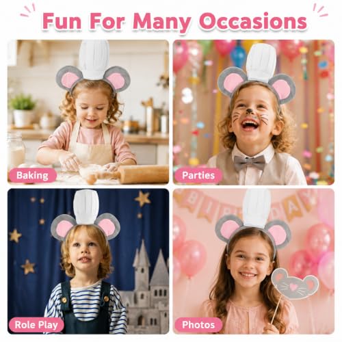 Detalle de JOINPAYA Mouse Ears and Chef Hat Costume Headband