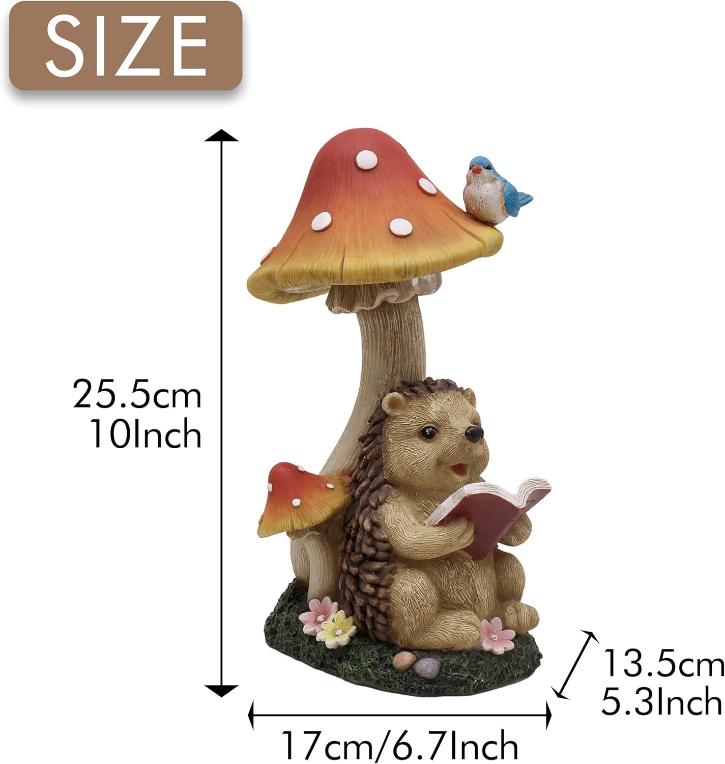 Thumbnail 6 de TERESA'S COLLECTIONS Garden Ornaments: Lovely Hedgehog and Mushroom with Solar Lights