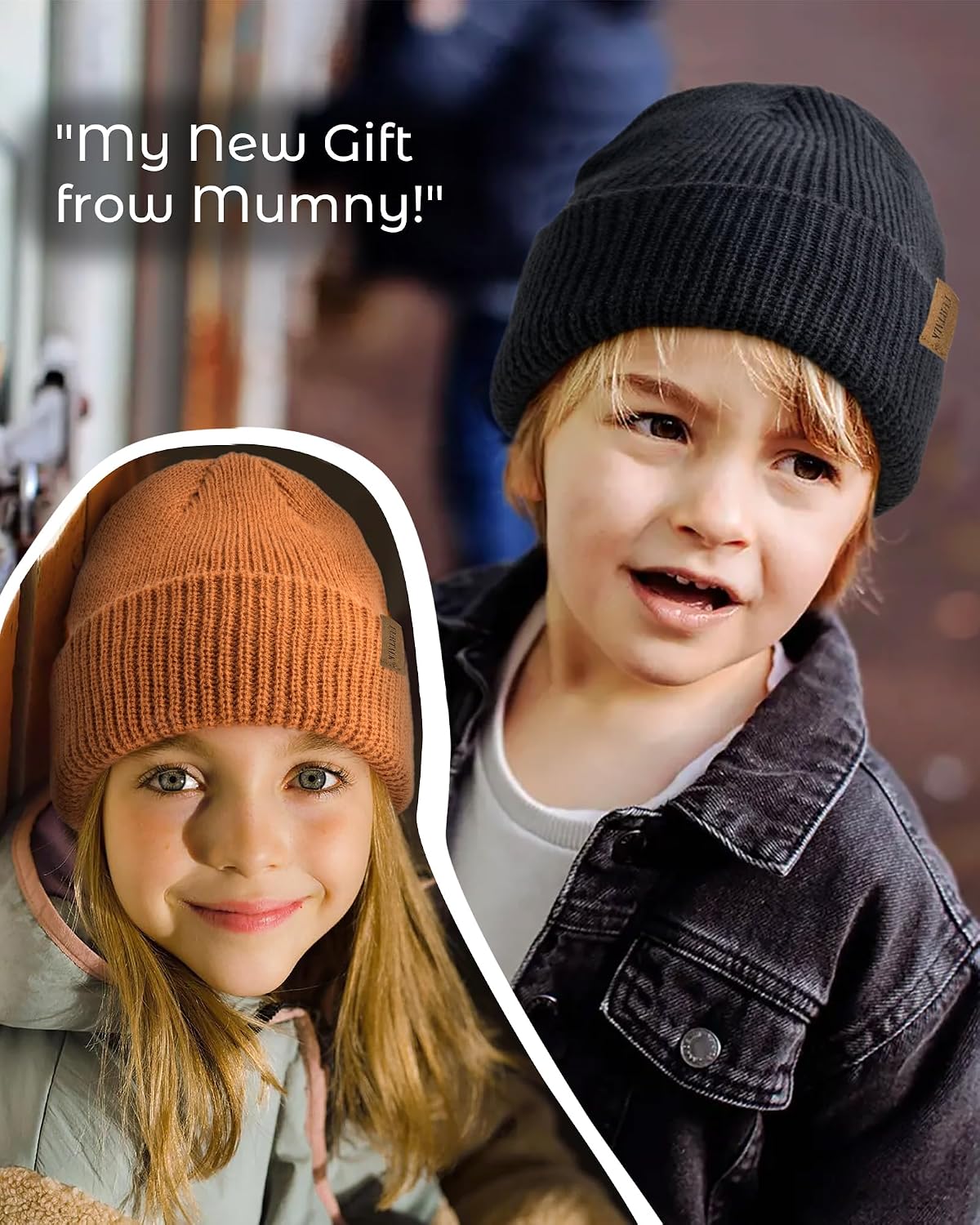 Thumbnail 5 de FURTALK Kids Knit Beanie, Double-Layer Acrylic, Stretchable Fit