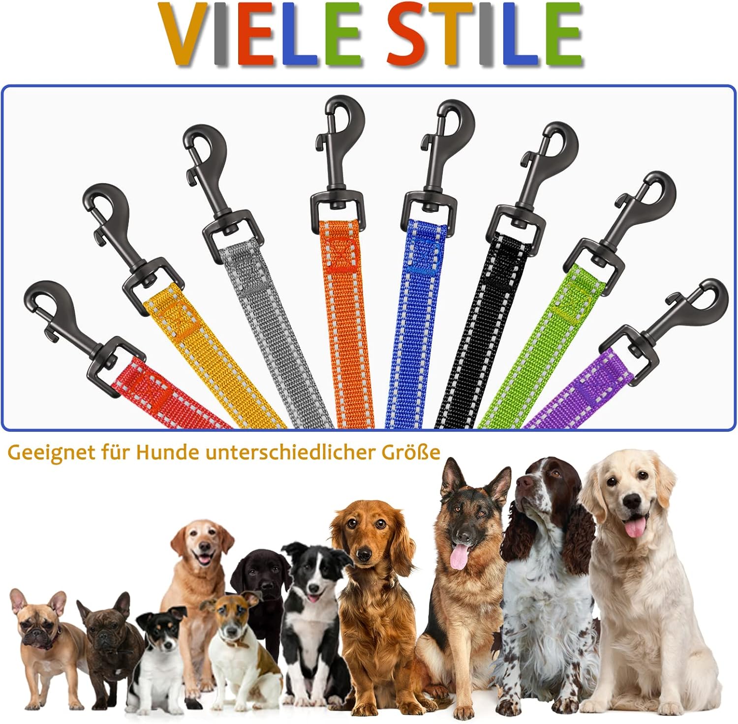 Thumbnail 6 de Demigreat Schleppleine für Hunde mit reflektierenden Streifen (3 m–20 m) – gepolsterter Griff & Drehhaken