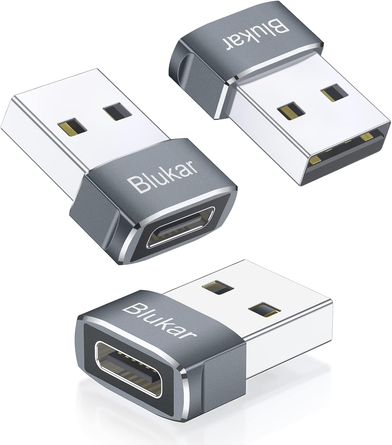 Detalle de Blukar K9307 USB-C Adapter, 3-Pack with 480Mbps Data Transfer
