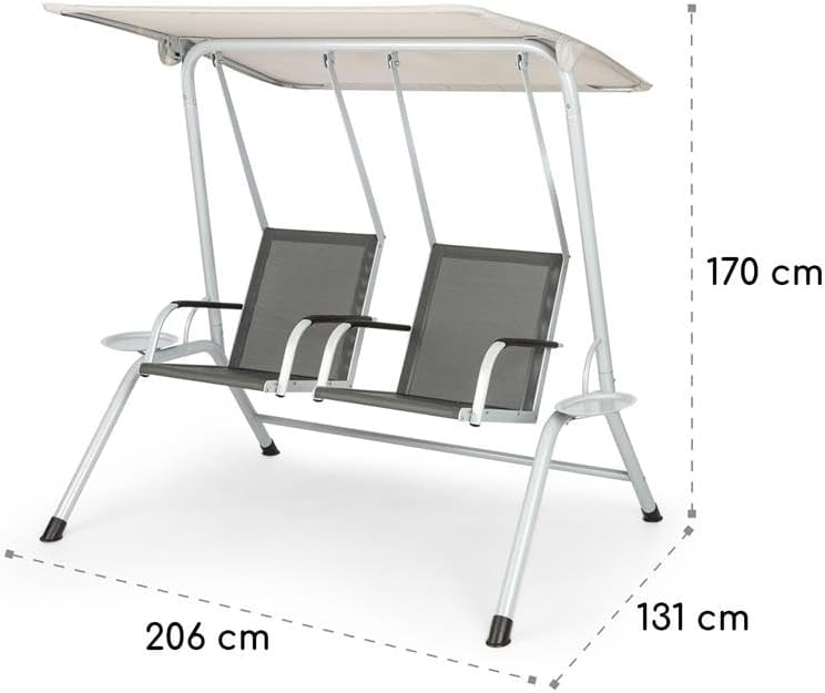 Detalle 2 de blumfeldt 10033309 Bel Air Duo Hollywoodschommel voor 2 personen