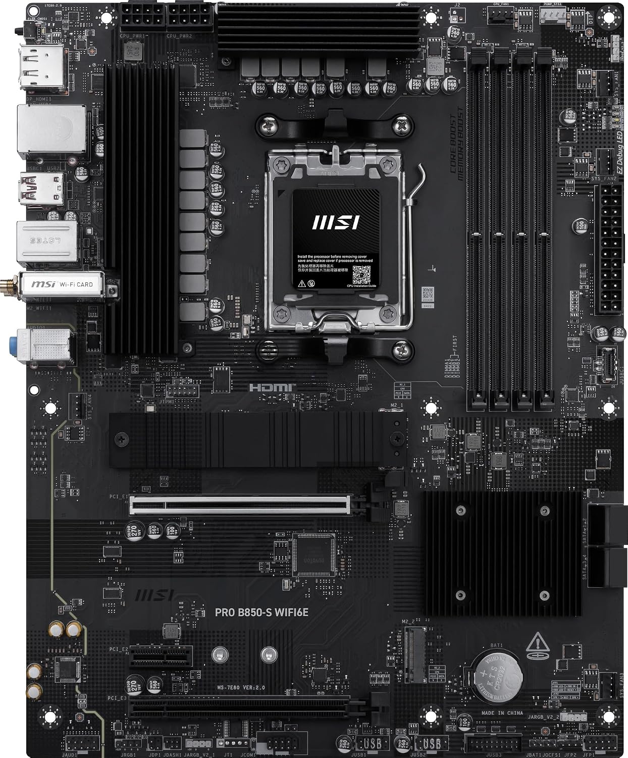 Thumbnail 2 de MSI PRO B850-S WIFI6E/A ATXマザーボード、AM5・DDR5・Wi-Fi 6E・Gen5 M.2対応