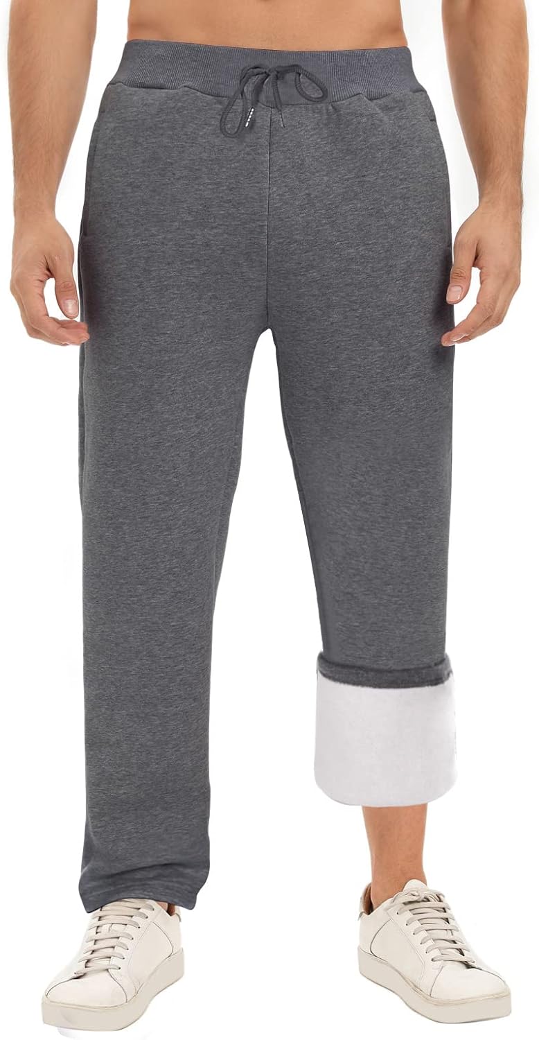 Detalle 2 de TOMEEK Tracksuit Bottoms Men fleece-lined joggers