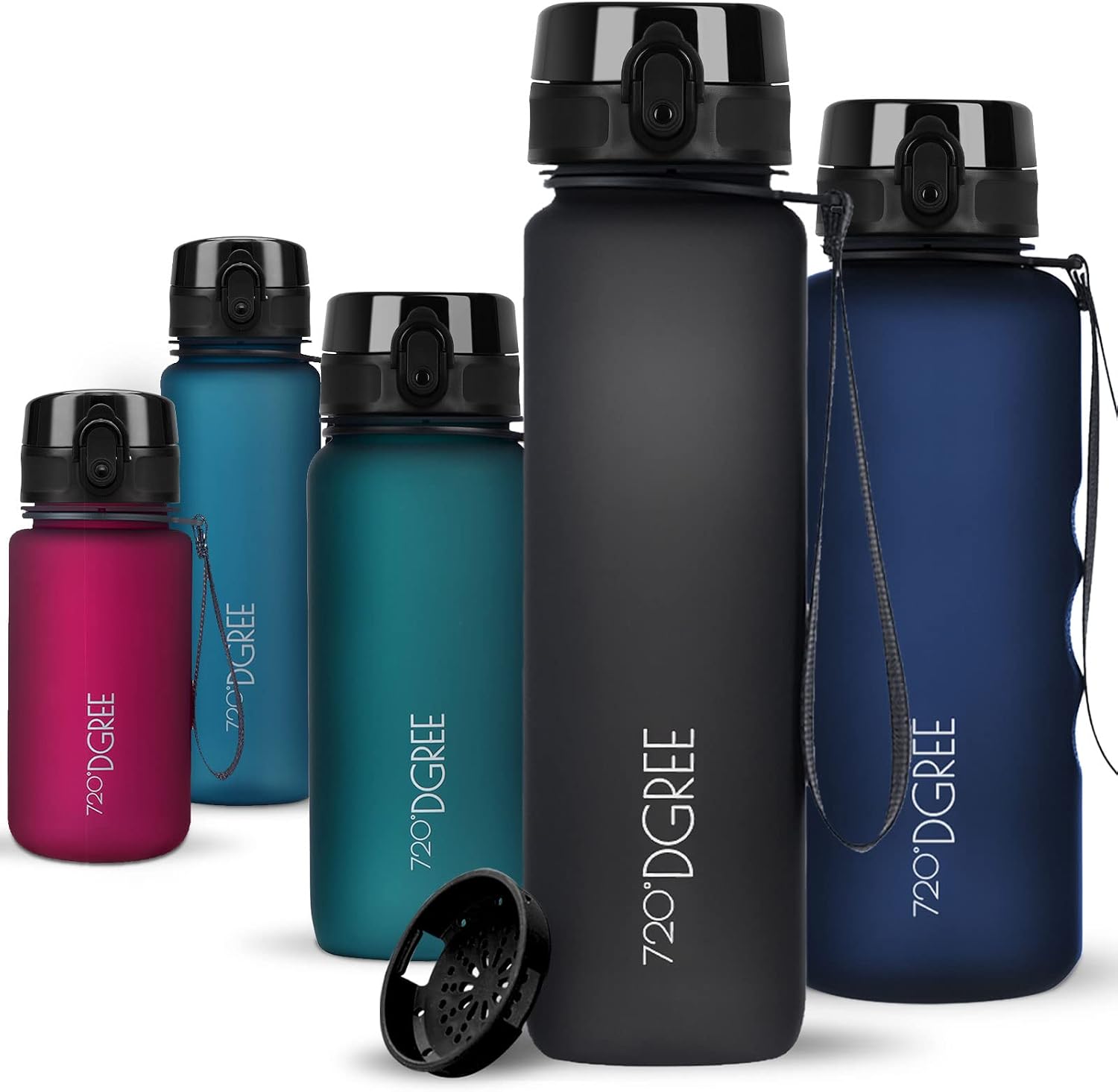 Detalle de 720°DGREE Trinkflasche 1 l Sport “uberBottle“ softTouch +Sieb – BPA-frei, Tritan, auslaufsicher