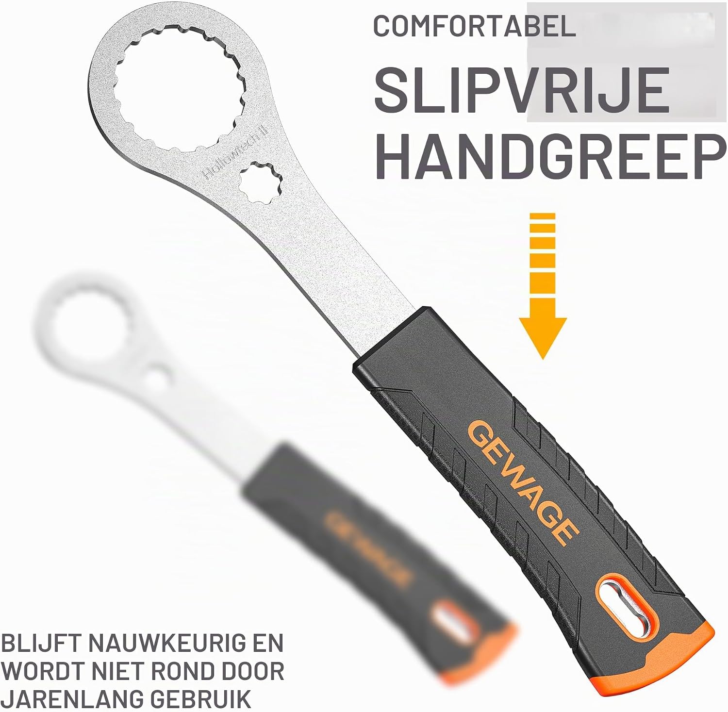 Detalle de GEWAGE GE-10bb trapas- en Center Lock-sleutel met 16- en 12-noksprofielen