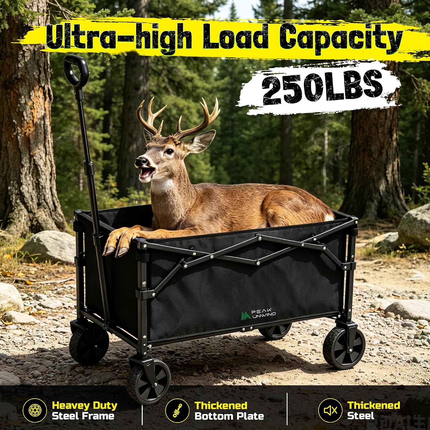 Detalle 1 de Folding Wagon Cart 220 lb Capacity