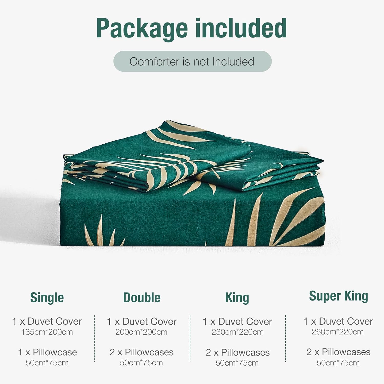 Thumbnail 6 de Tokokimo Emerald Green King Size Duvet Cover Set