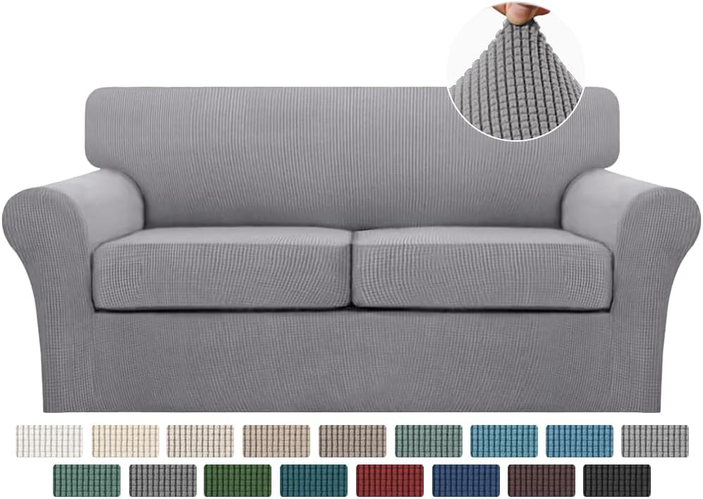 Turquoize 3 Piece Sofa Covers for 2 Cushion Couch – Dove