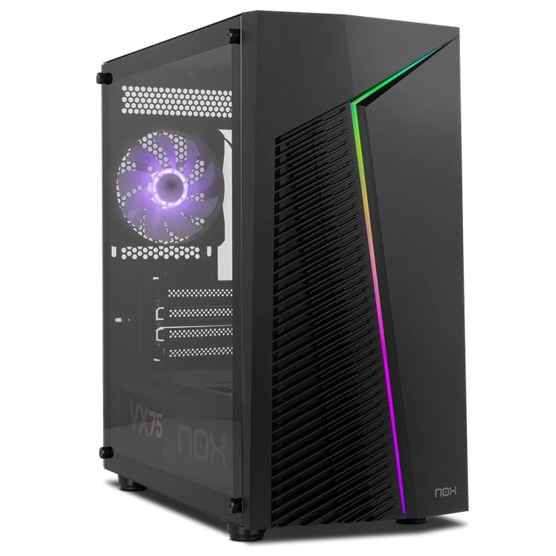 Detalle de Nox Infinity Zeta caja M-ATX cristal templado USB 3.0 negra 🖥