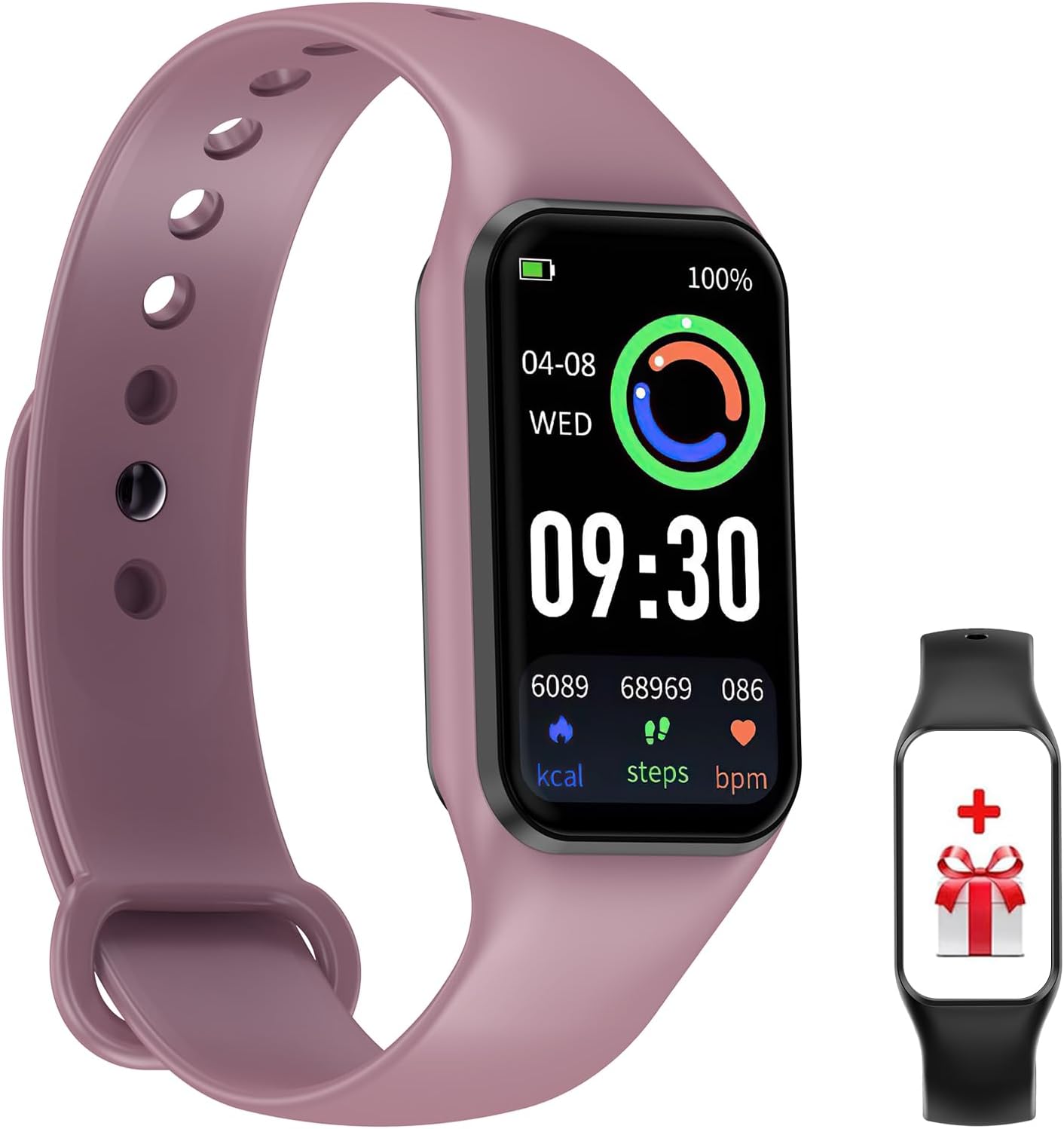 Detalle de Baolubao Smartwatch Donna R1: Orologio Fitness 1,47'' con SpO2, Sonno, Contapassi e Notifiche (2 cinturini)
