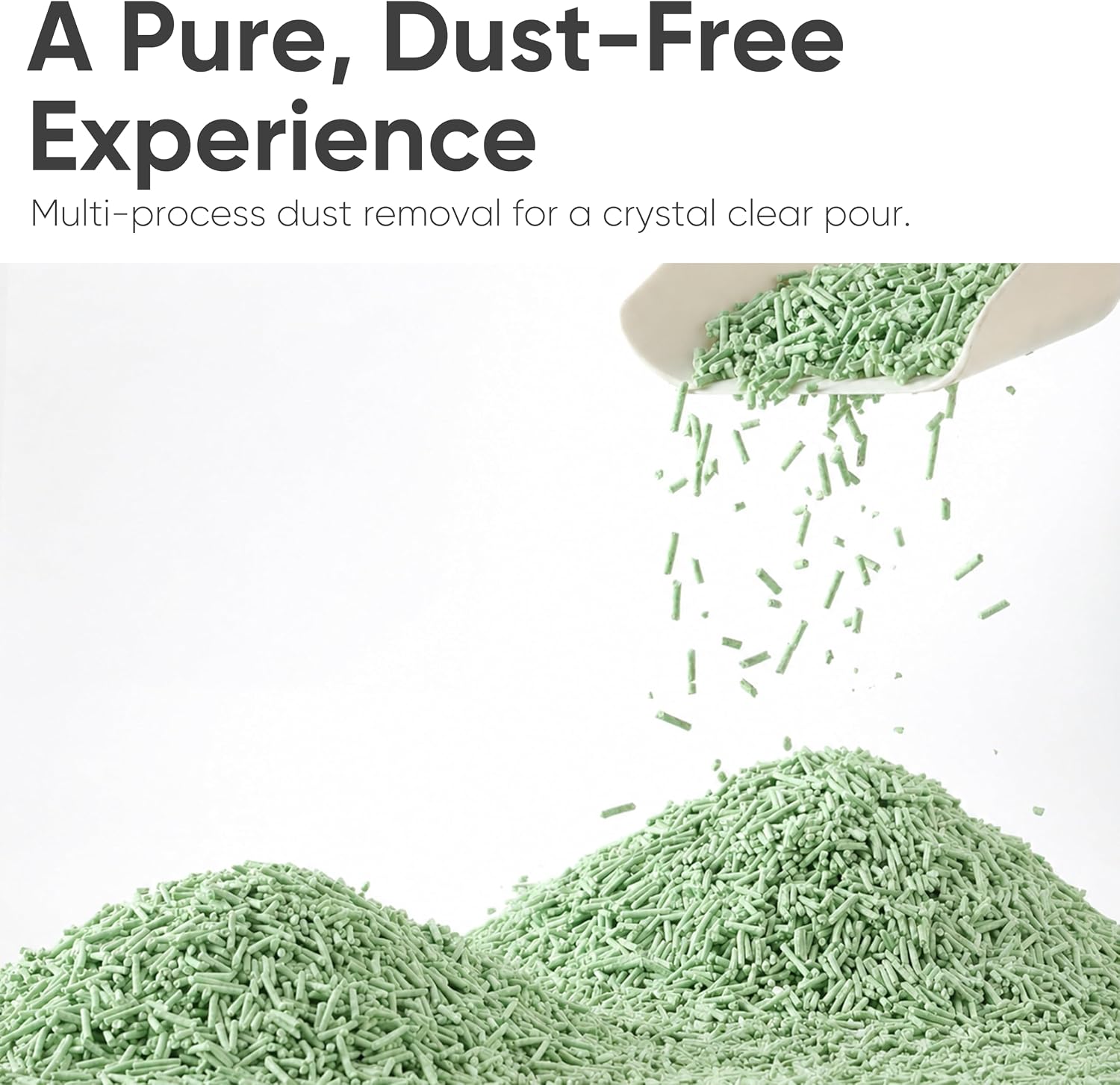 Detalle de FUKUMARU Tofu Cat Litter (Clumping, Green Tea Odour Control) – Flushable, Dust-Free, 2.7kg x 2 bags