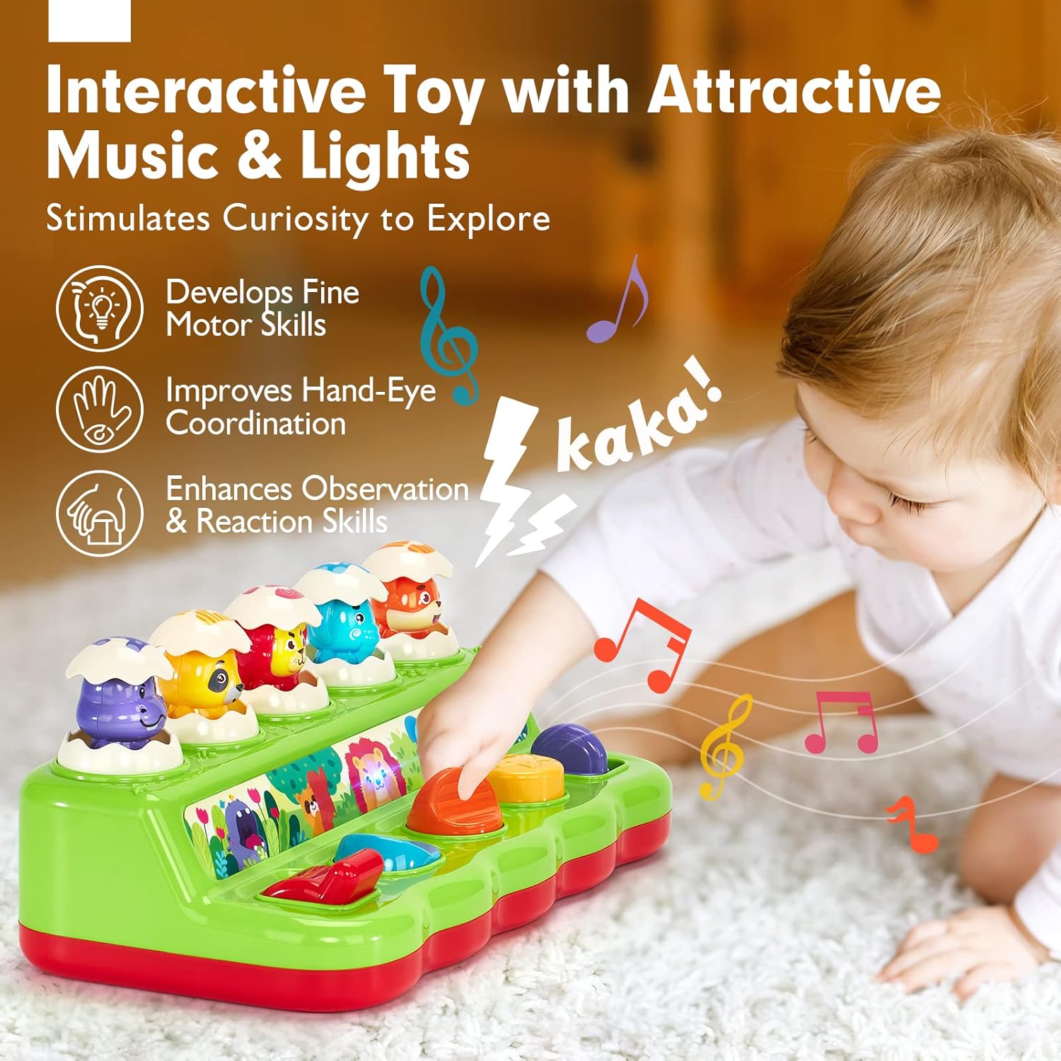 Detalle 2 de HAHALAND Pop Up Montessori Toys for 1 Year Olds with Hammers