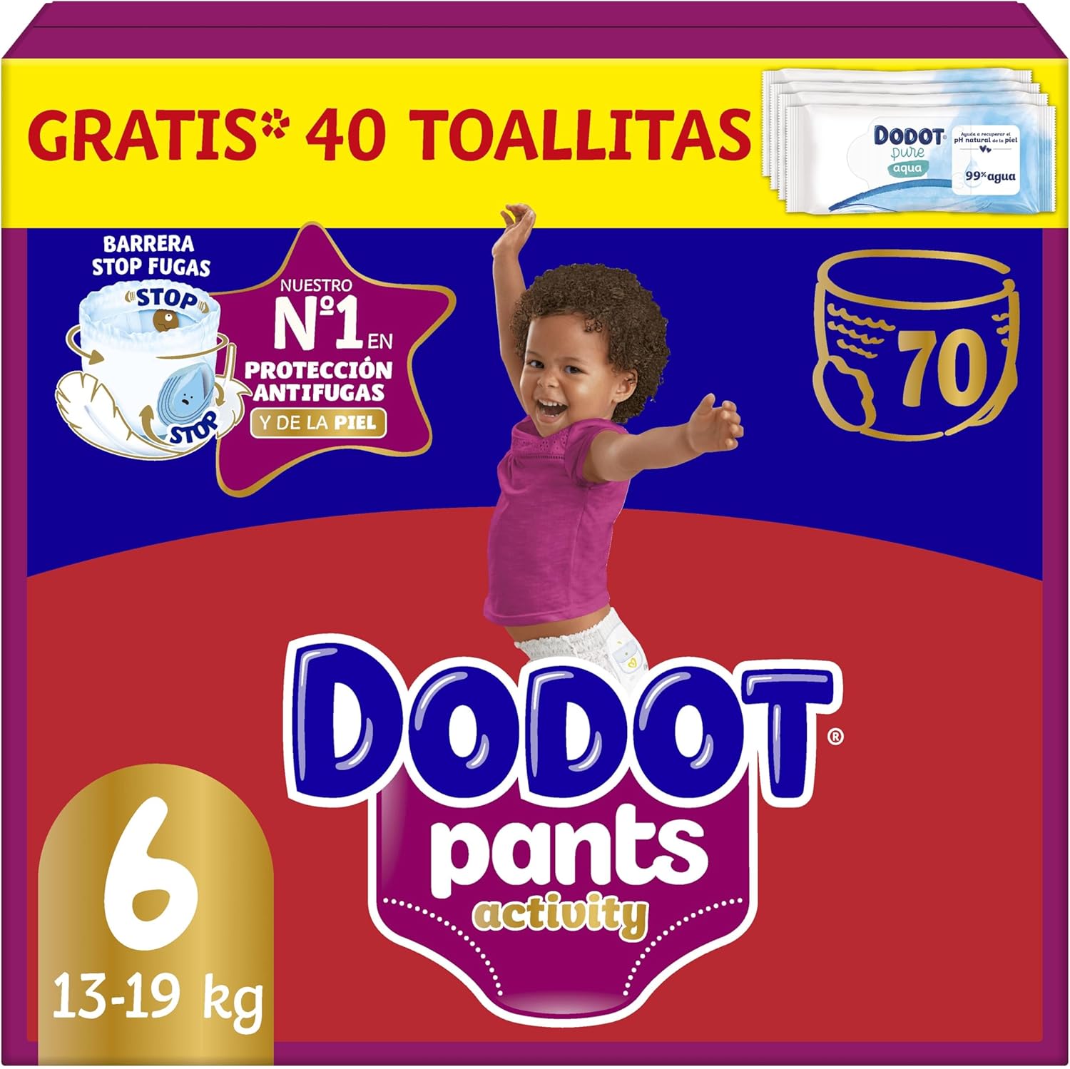 Detalle de Dodot Activity Pants Talla 6, 70 Pañales 🍼 Sin Fugas