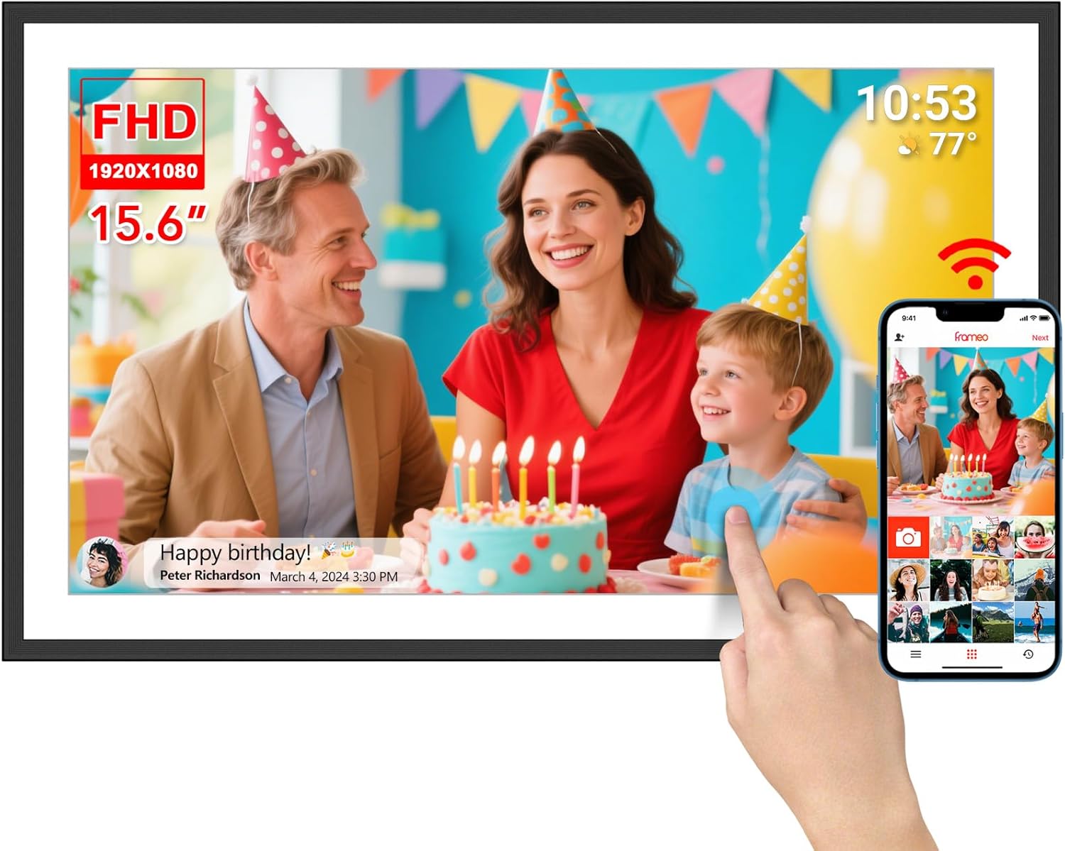 Detalle de FRAMEO Digital Photo Frame 15.6-inch 32 GB WiFi