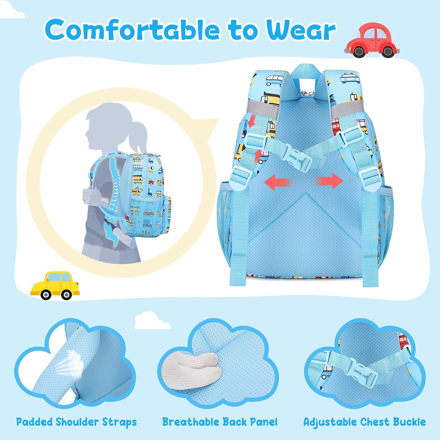 Thumbnail 4 de QIXIHU 12'' Toddler Backpack for Boys and Girls – Mini Preschool Bookbag