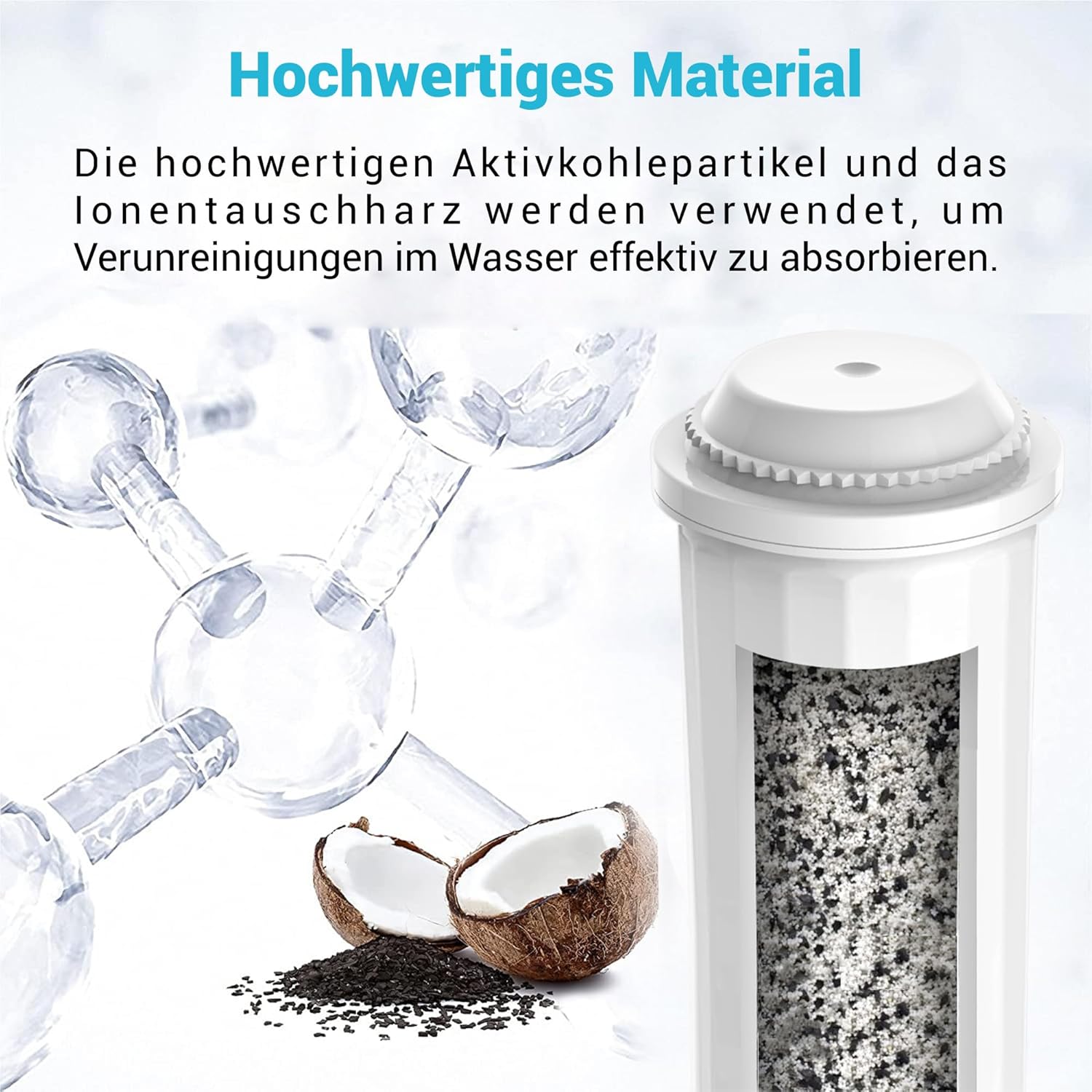 Detalle de AQUACREST Filter-Ersatz für Melitta, Nivona, Krups F088, Bosch & Jura (6 Stück) mit TÜV SÜD Zertifizierung