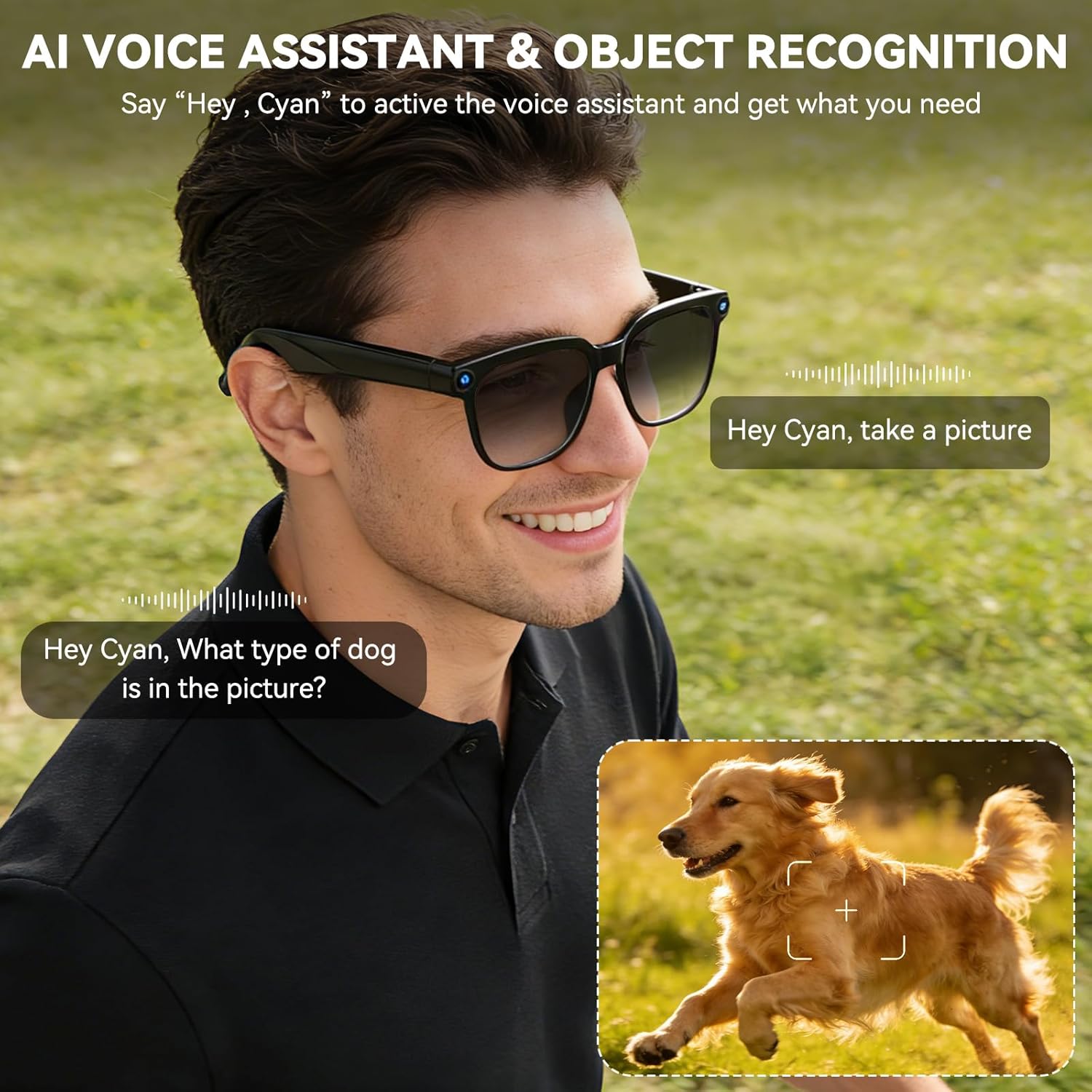 Thumbnail 2 de AI Smart Glasses with Camera, 8MP HD Capture, 1080P Video, and Real-Time Translation