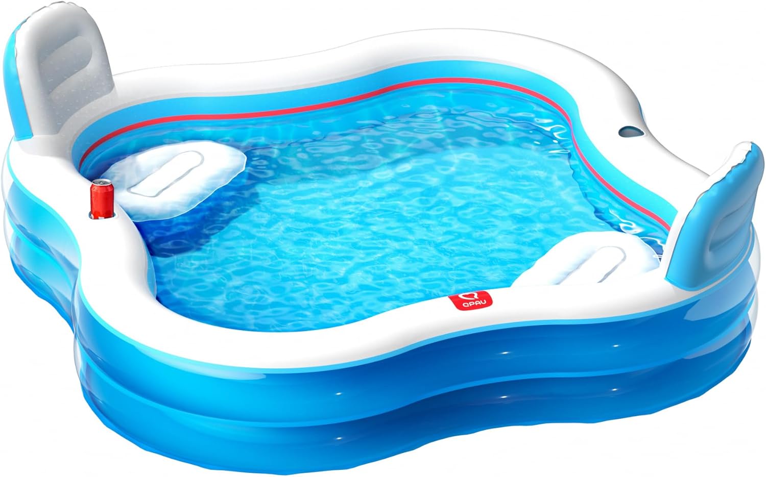 Detalle de QPAU Inflatable Pool with 2 Seats and Backrests (80" x 80" x 27")