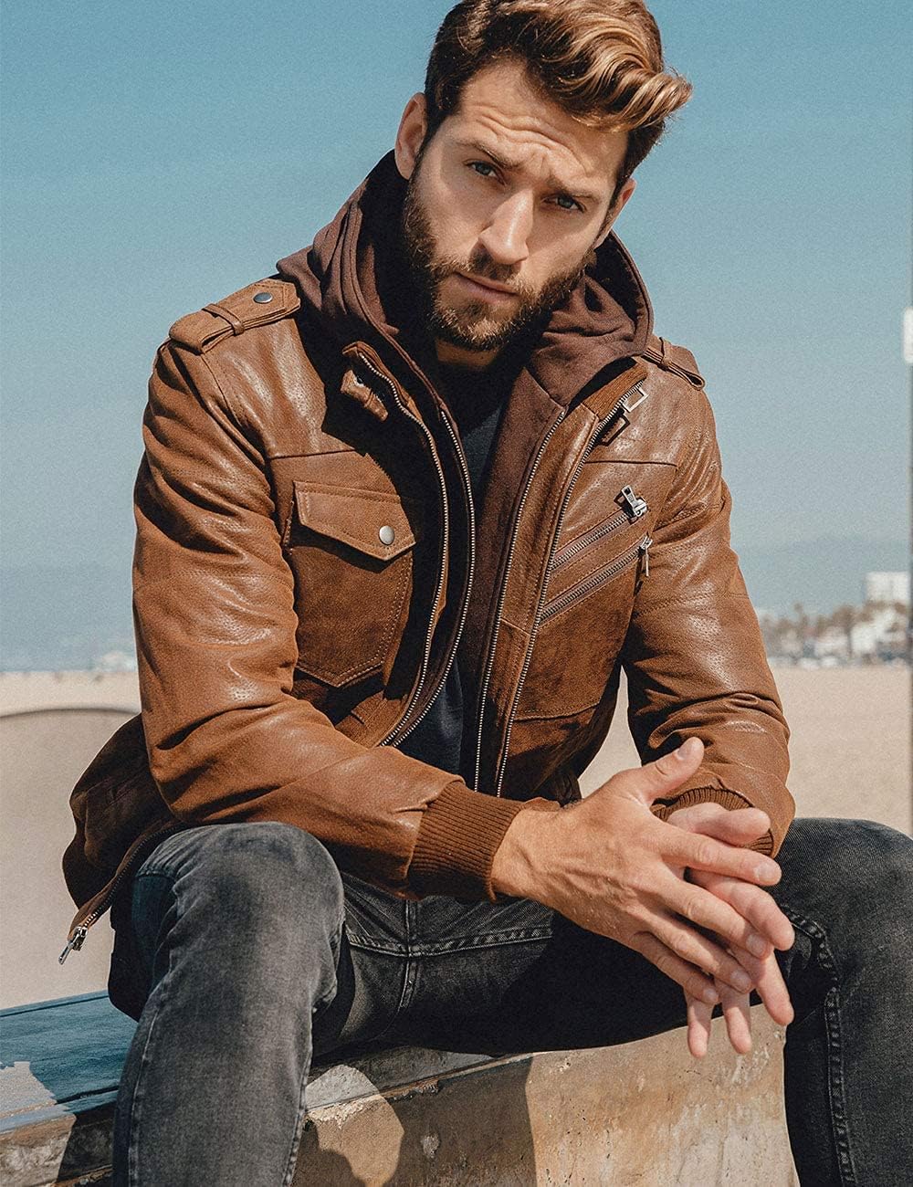 Detalle 2 de FLAVOR Lederjacke Herren mit 2