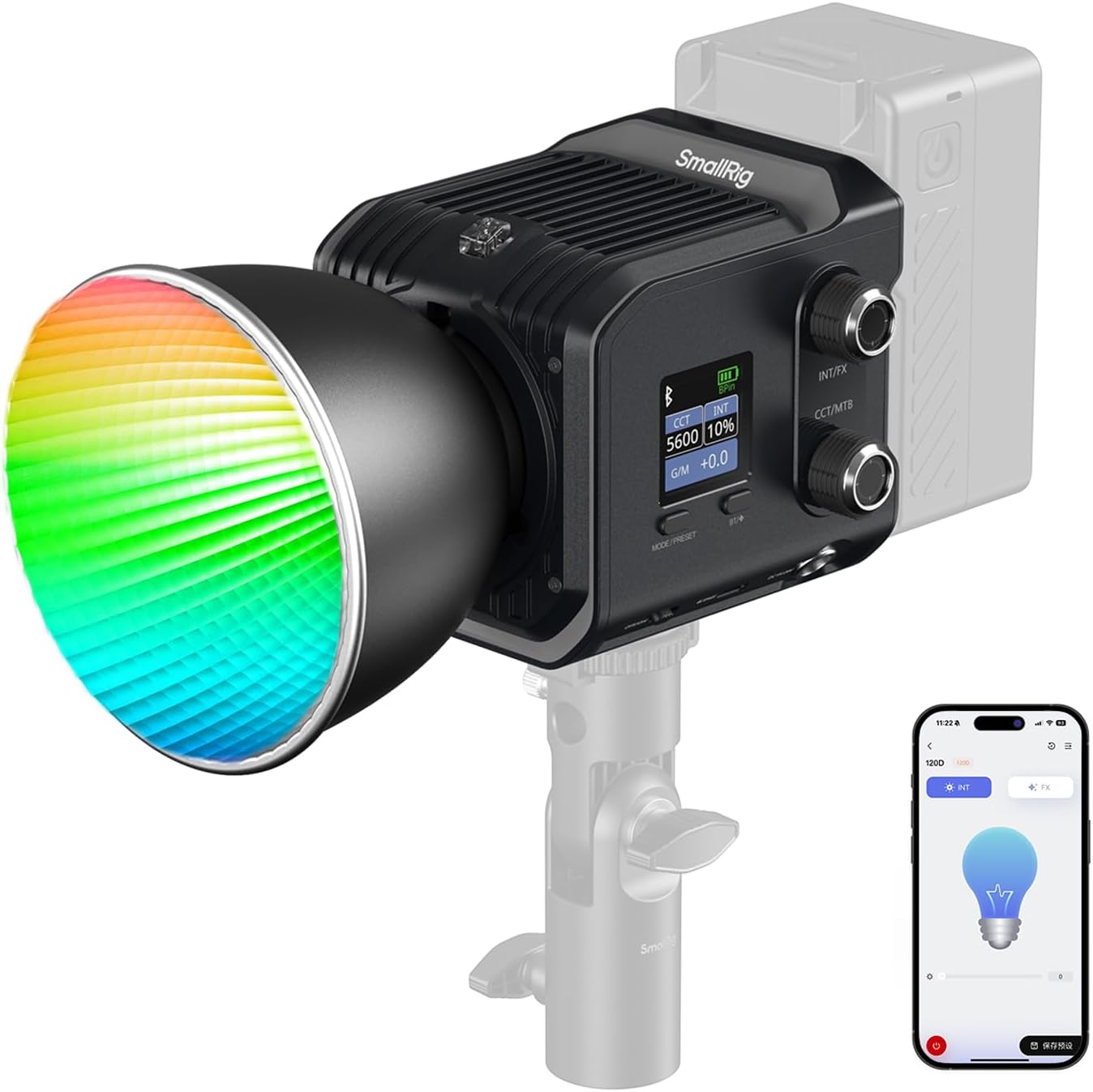 Detalle de SMALLRIG RC 100C 100W RGBWW LED video light 🎥