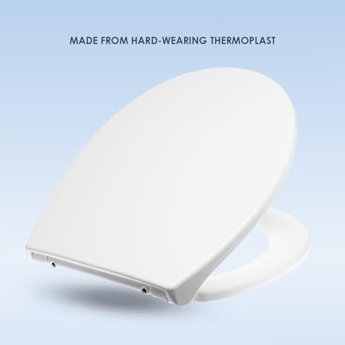 Detalle 2 de AQUALONA Premium Thermoplastic Toilet Seat with Soft Close, Oval White