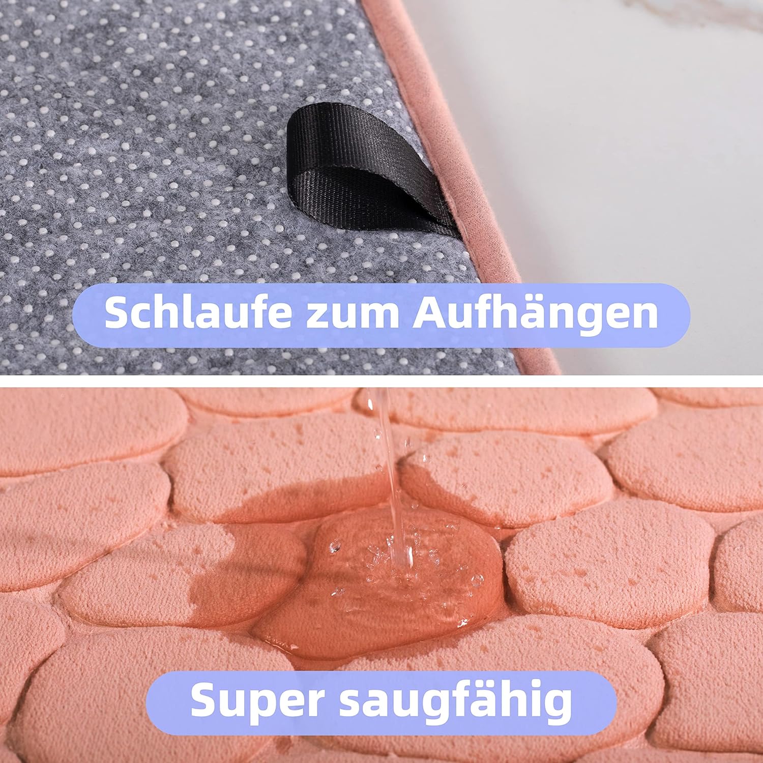 Thumbnail 3 de Chakme tapis de bain absorbant et décoratif antidérapant 60 x 120 cm (rose)