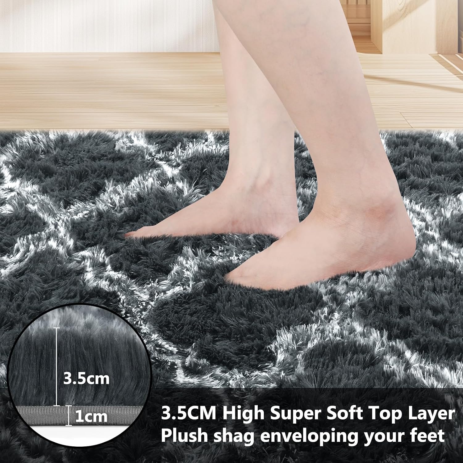 Thumbnail 2 de JOJOSEE Rugs Living Room 200x300cm grey rug