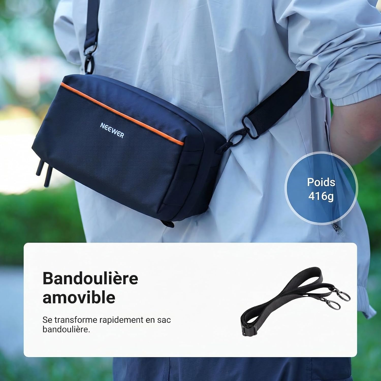 Detalle de NEEWER Pochette Tech PB024 : étui de rangement étanche pour accessoires photo et électroniques