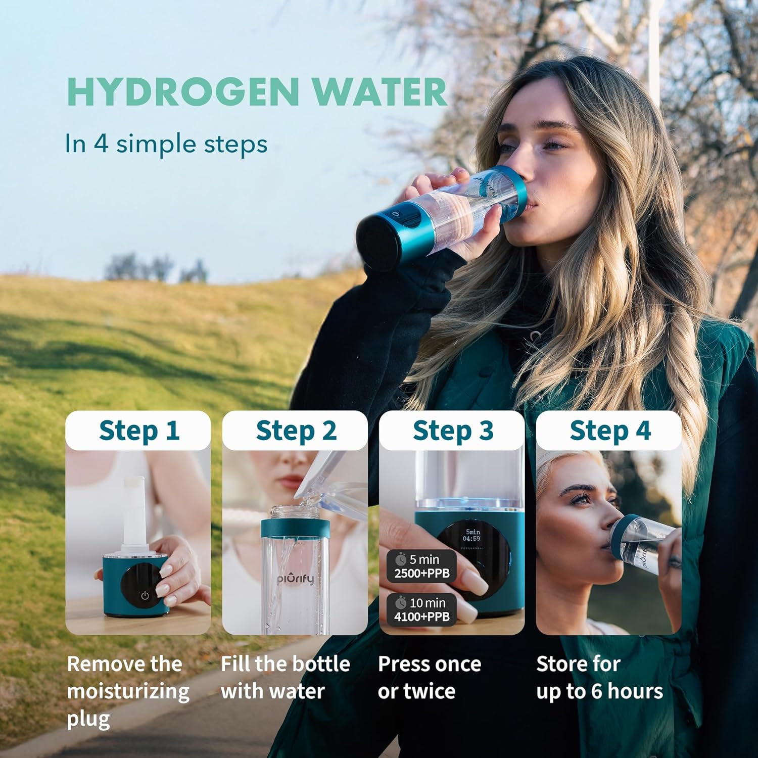 Thumbnail 3 de Hydrogen Water Bottle Generator 10 oz 🚰