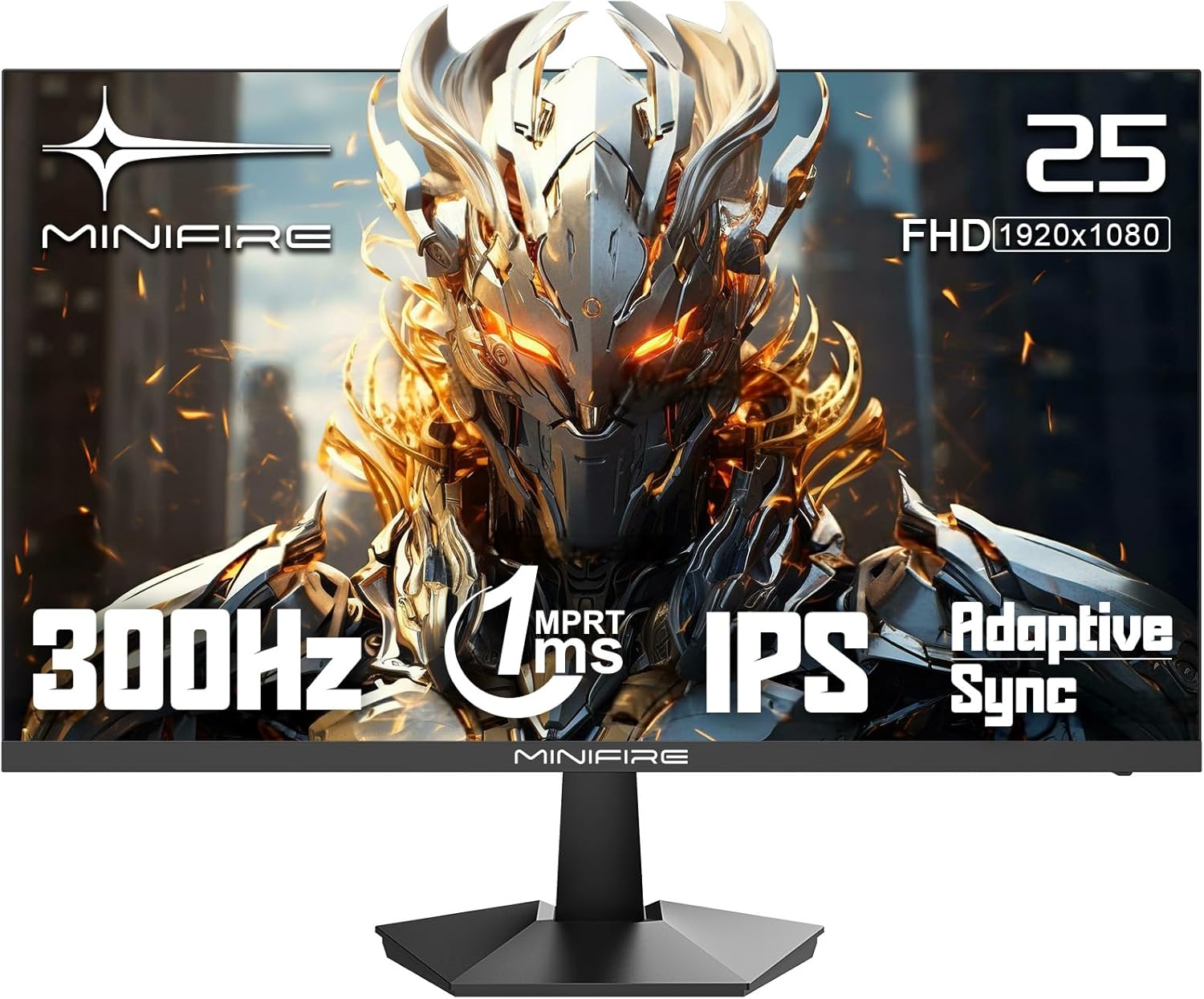 Detalle de Minifire Gaming Monitor MFG25X1 PRO (24,5 Zoll, FHD, IPS, 240/300 Hz, 1 ms, FreeSync, HDR Ready)