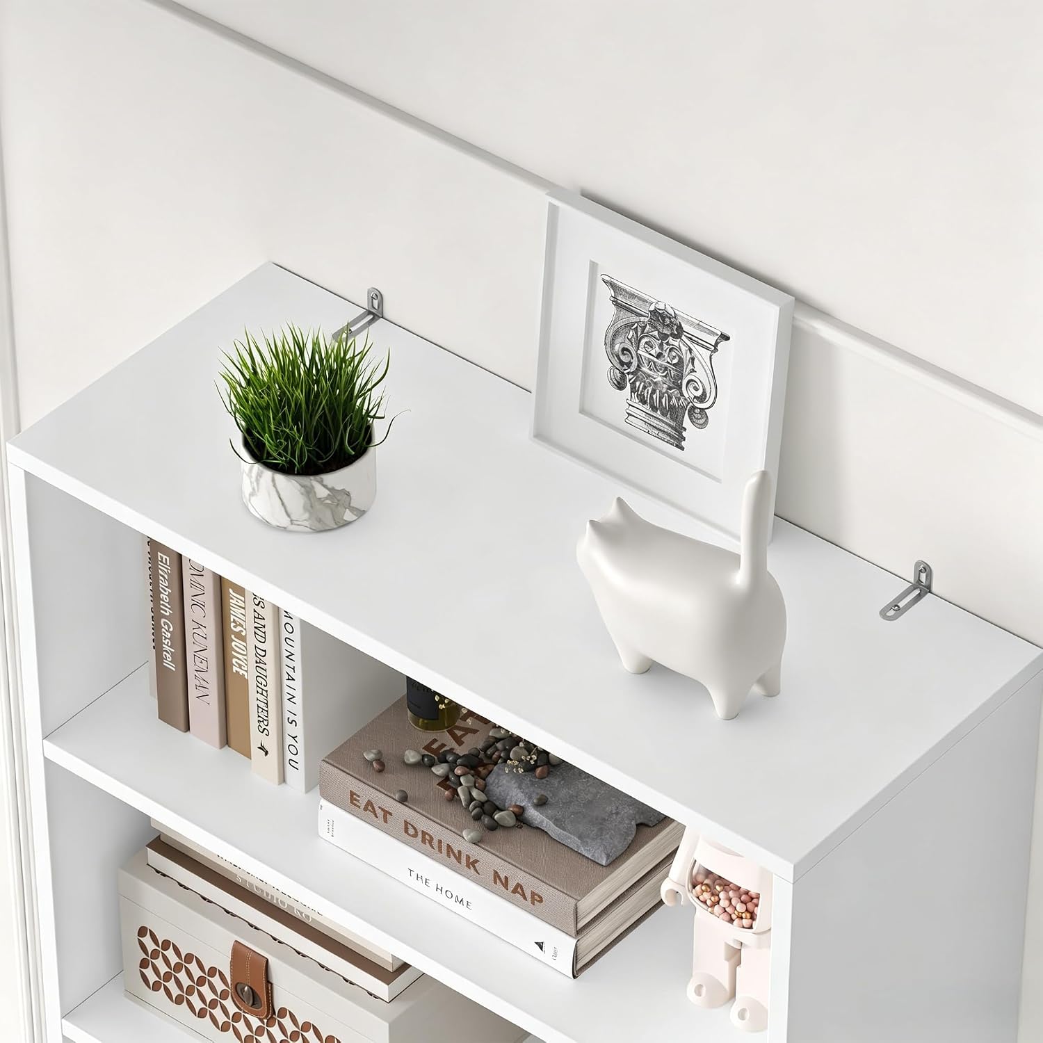 Detalle de FirFurd P573 209 cm Bookcase with 2 Doors, 7 Levels, White
