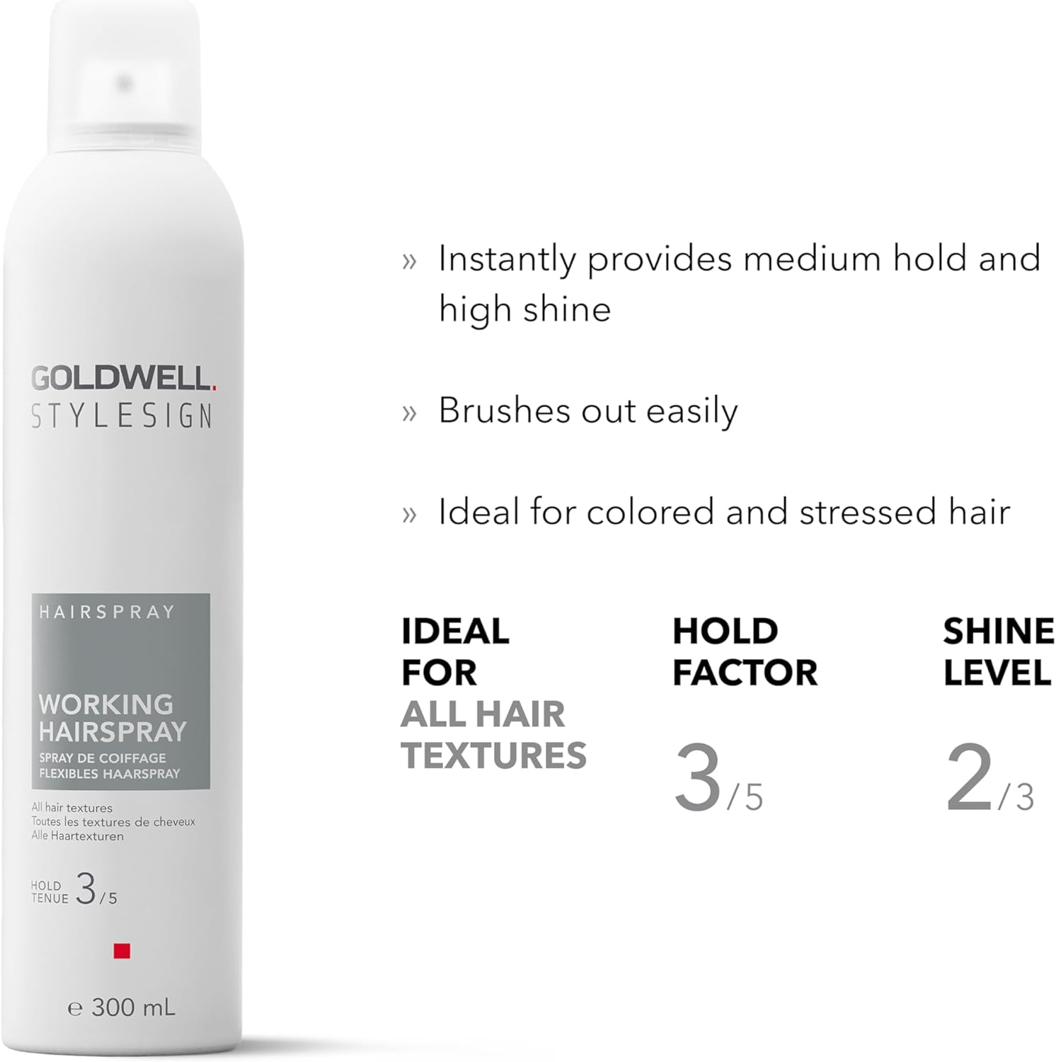 Thumbnail 1 de Goldwell StyleSign Working Hairspray – Medium Hold for Coloured Hair, 300ml