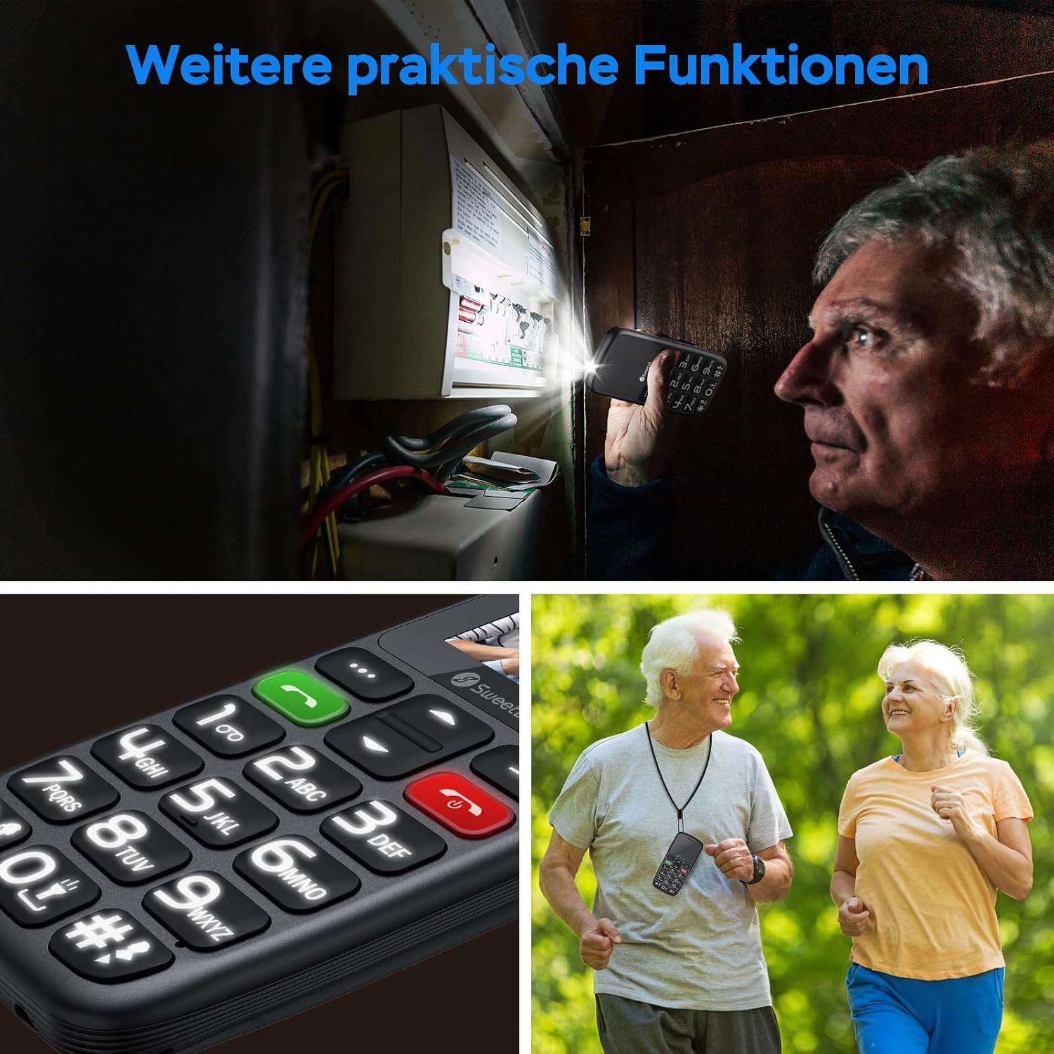 Thumbnail 6 de SweetLink S2PLUS Seniorenhandy ohne Vertrag (Dual SIM, SOS-Notruftaste, 1,77" Großtasten-Display)