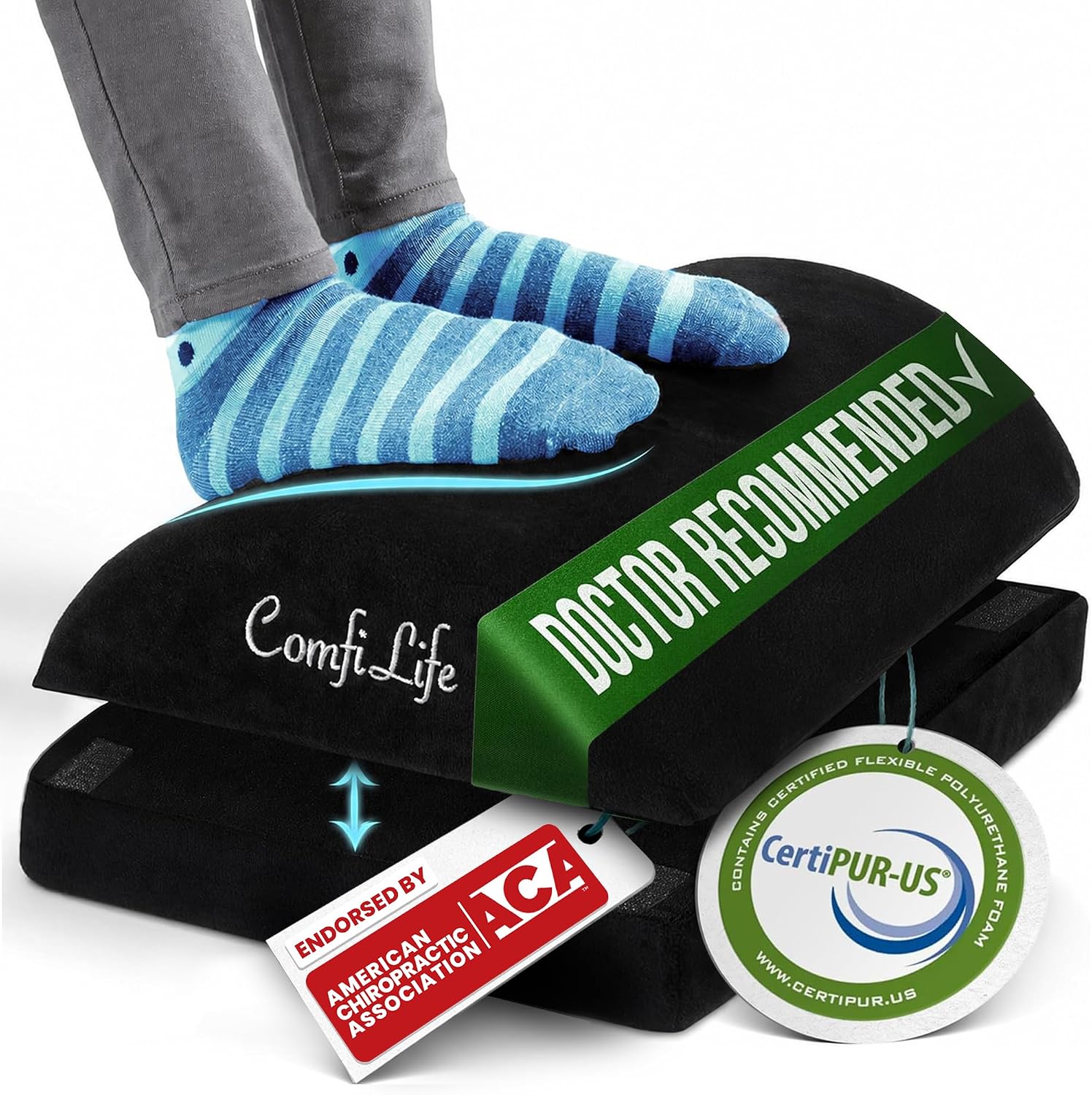 Detalle de ComfiLife Under-Desk Footrest in Memory Foam