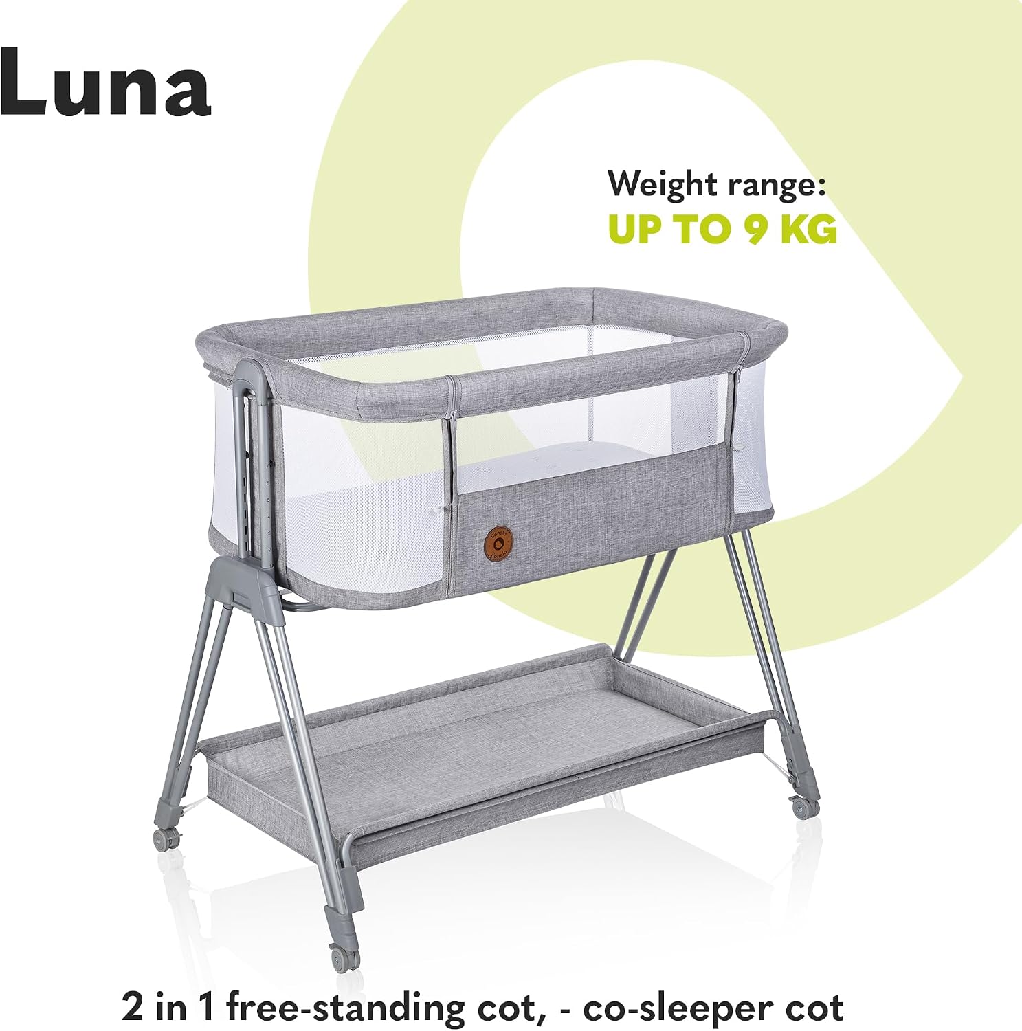 Thumbnail 1 de Lionelo Luna 2in1 Bedside Crib: Height-Adjustable, Incline Option, and Portable Co-Sleeper