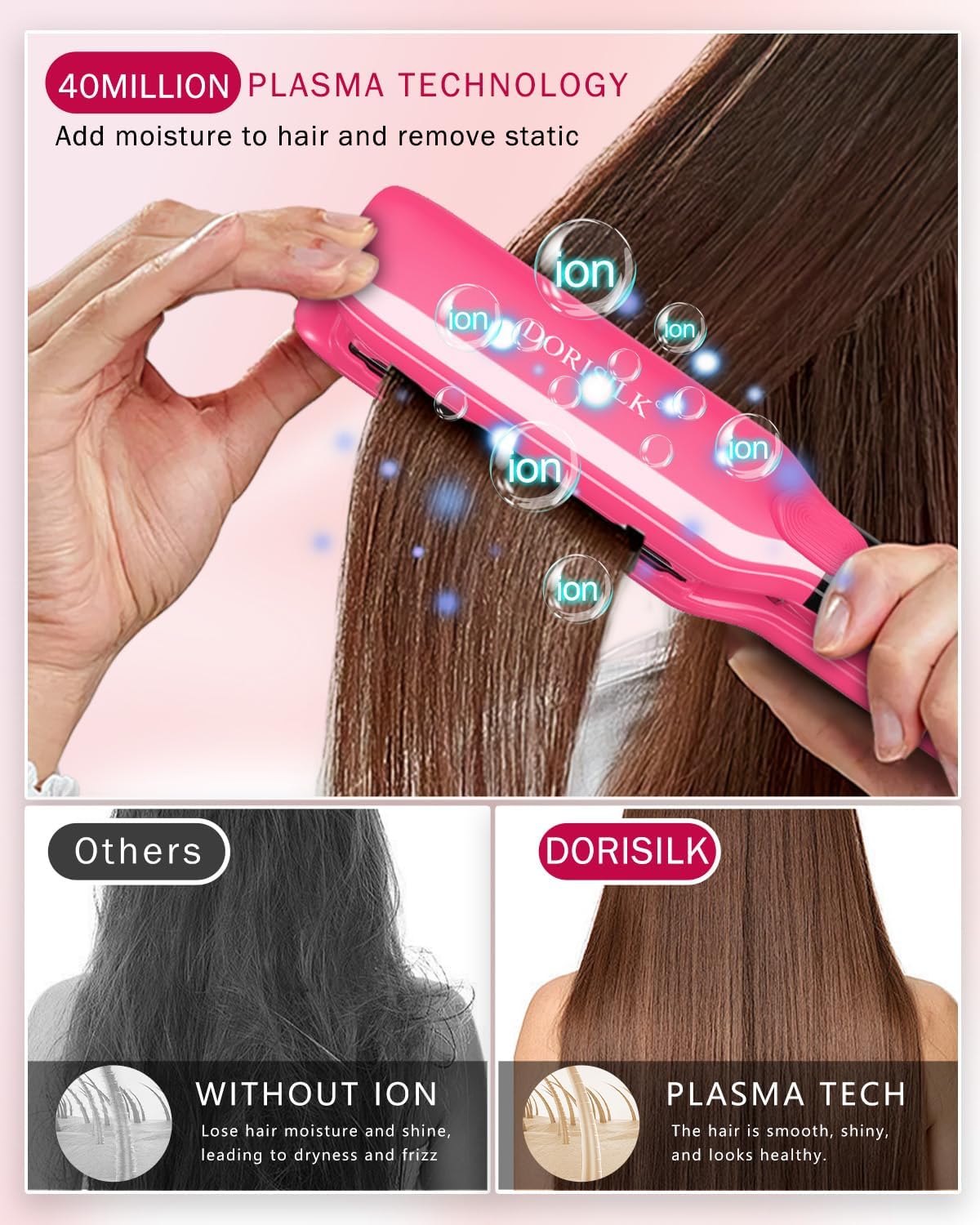 Thumbnail 3 de DORISILK 500 Degree High Temp Professional Hair Straightener & Curler with Ceramic Plate