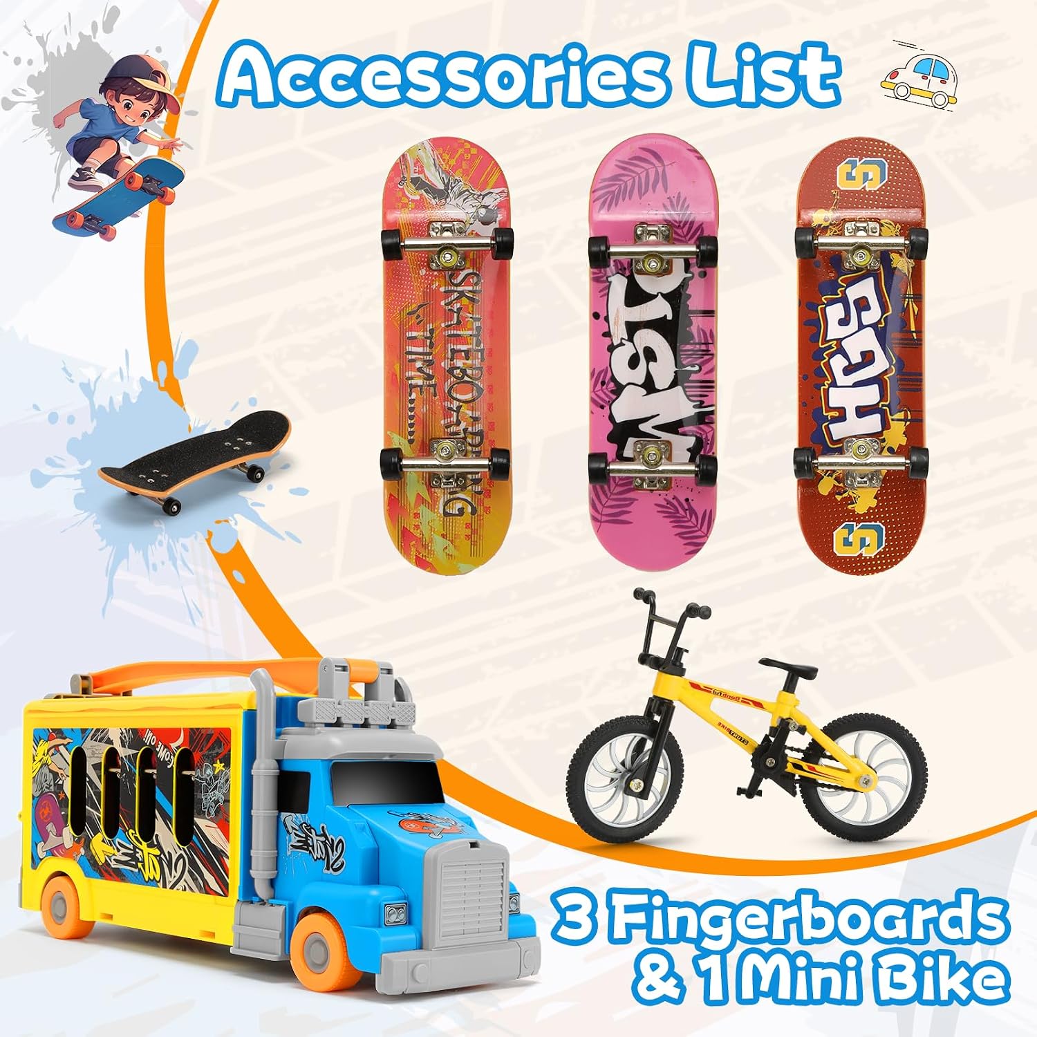 Detalle 1 de KETIEE Fingerboard Skatepark Set, 2-in-1
