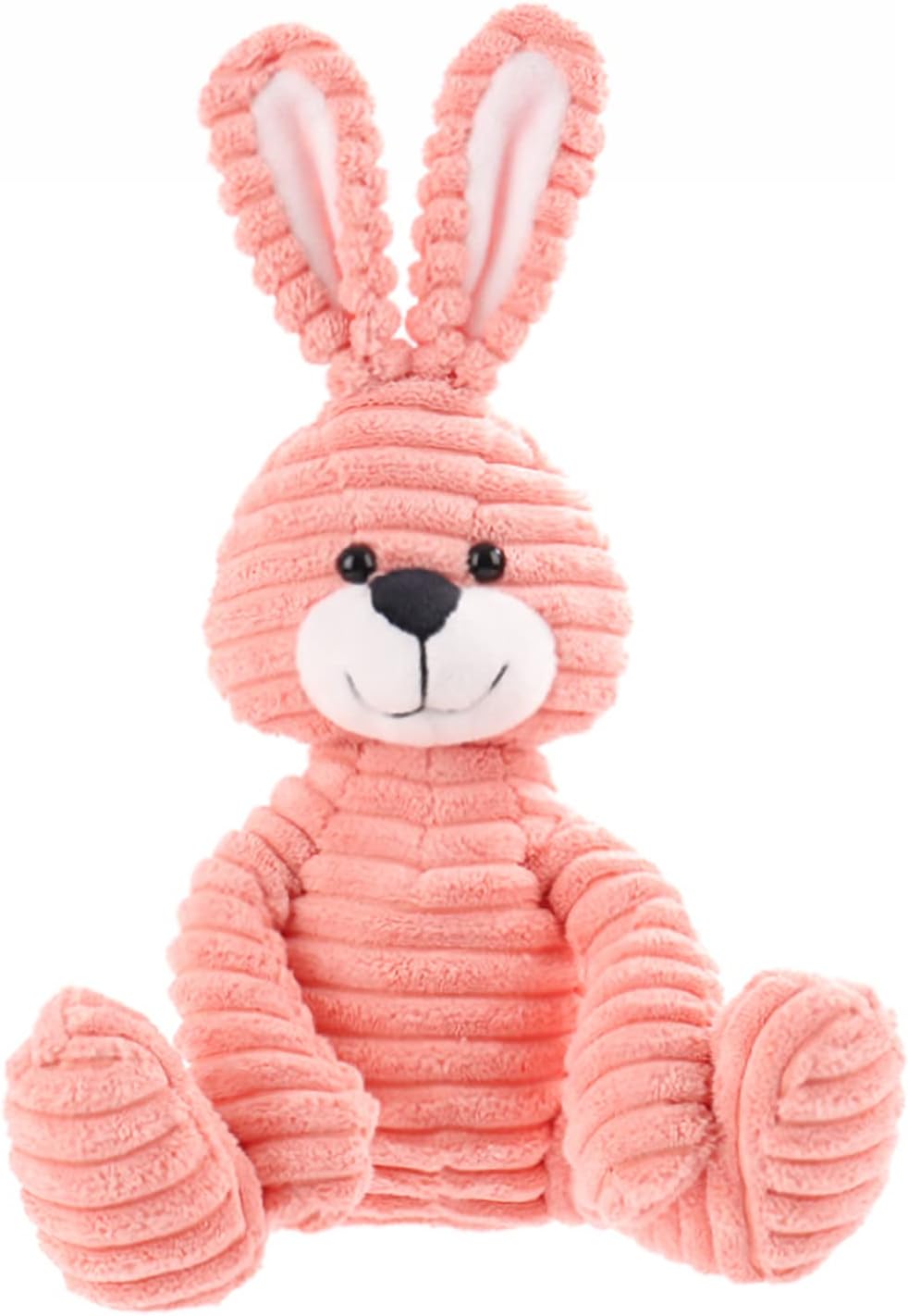 Detalle de Apricot Little Green Bunny Plush Corduroy Rabbit – Soft, Handcrafted Plush for Kids